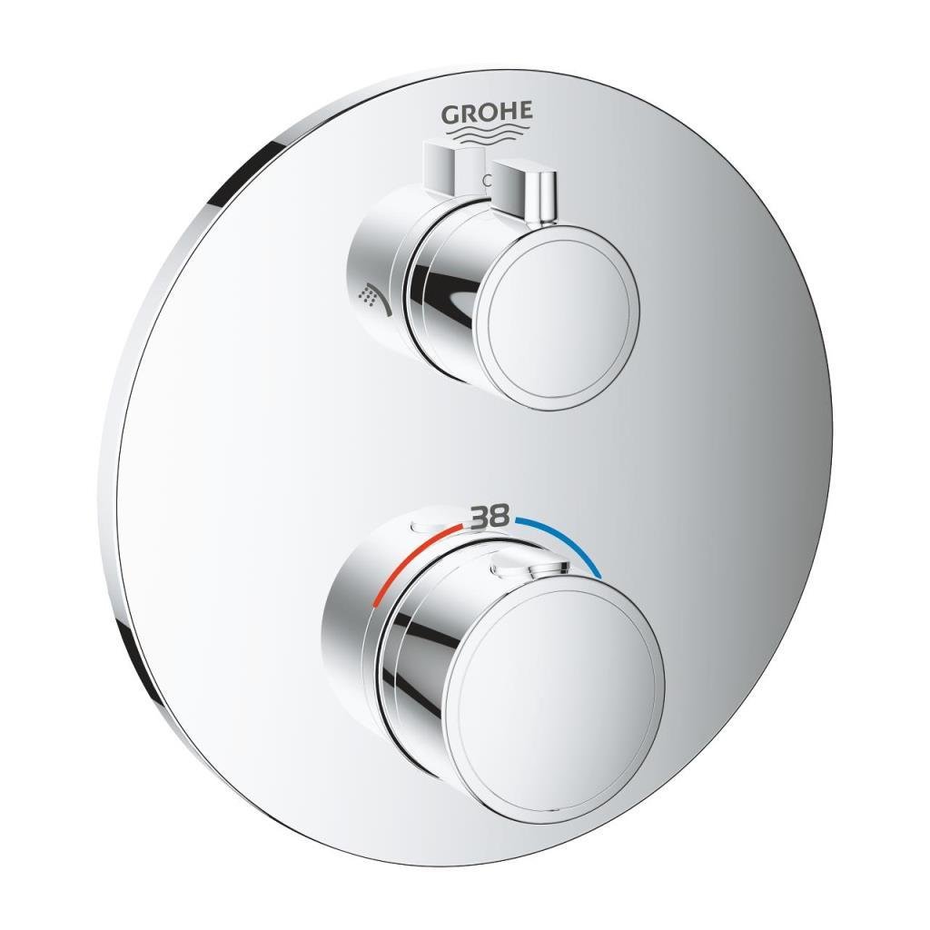 Grohe Grohtherm Termostatik Banyo/Duş Bataryası (Sıva Üstü Grubu), 2 Yollu, Krom, 24076000Grohe24076000Ankastre Bataryaları