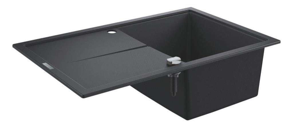 Grohe K400 Kompozit Damlalıklı 1 Gözlü Eviye, Granit Siyah, 31639AP0Grohe31639AP0Standart Lavabo