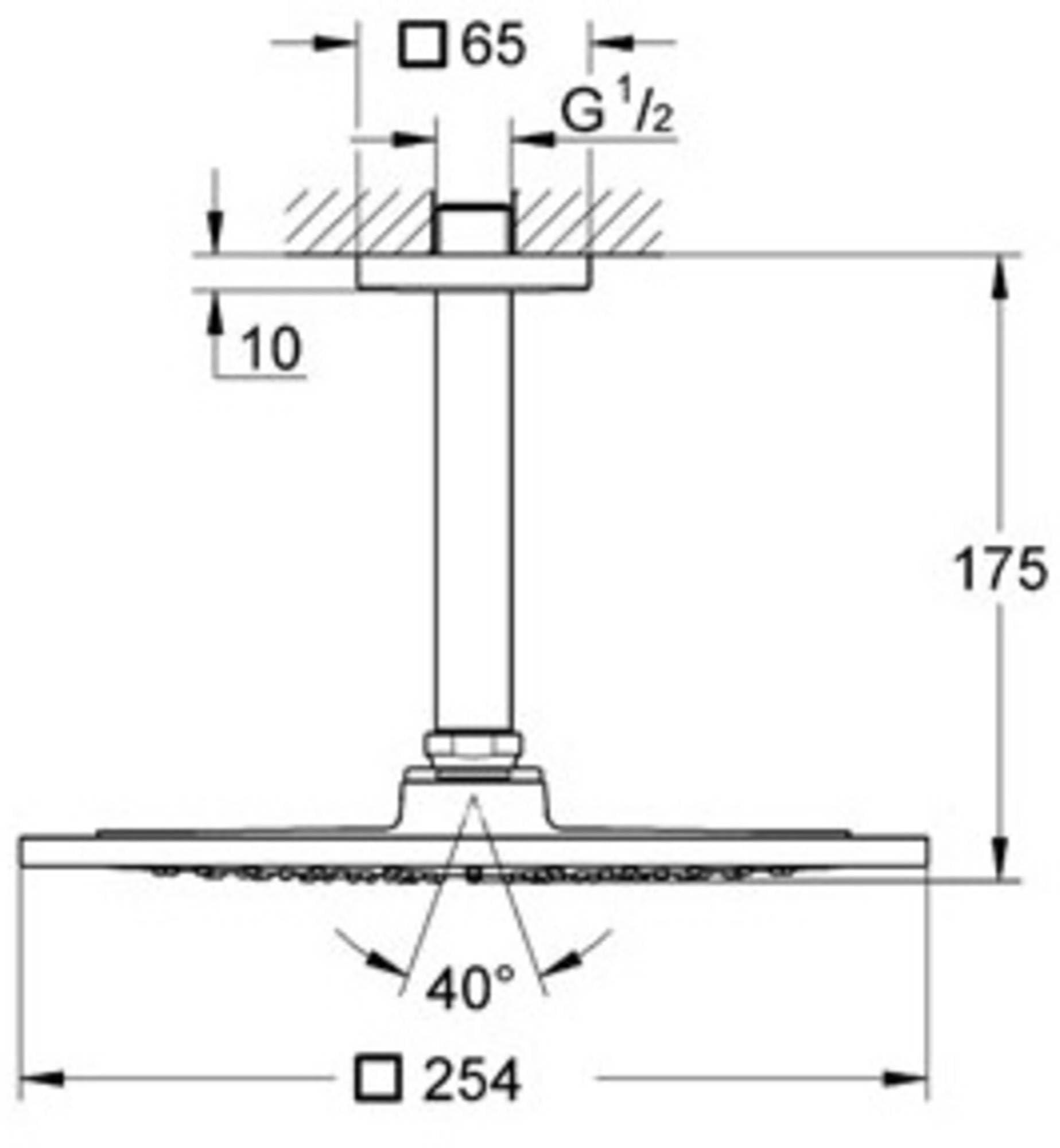 Grohe Rainshower F-Series 10 Tepe Duşu Deti 142 mm, 1 Akışlı Krom, 26071000Grohe26071000Duş Başlıkları