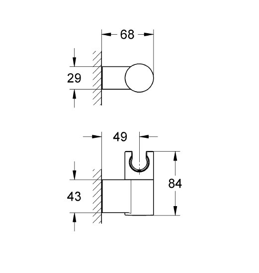Grohe Rainshower Hareketli El Duşu Askısı, Krom, 27055000Grohe27055000Banyo Tamamlayıcı Ürünler
