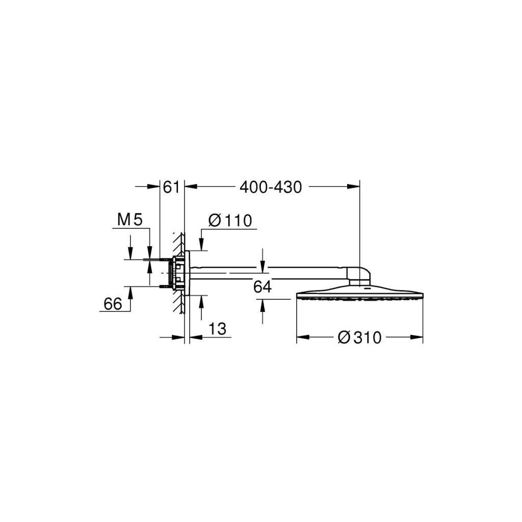 Grohe Rainshower SmartActive 310 Tepe Duşu Seti, 31 cm, 2 Akışlı, Fırçalı Altın, 26475GN0Grohe26475GN0Duş Başlıkları