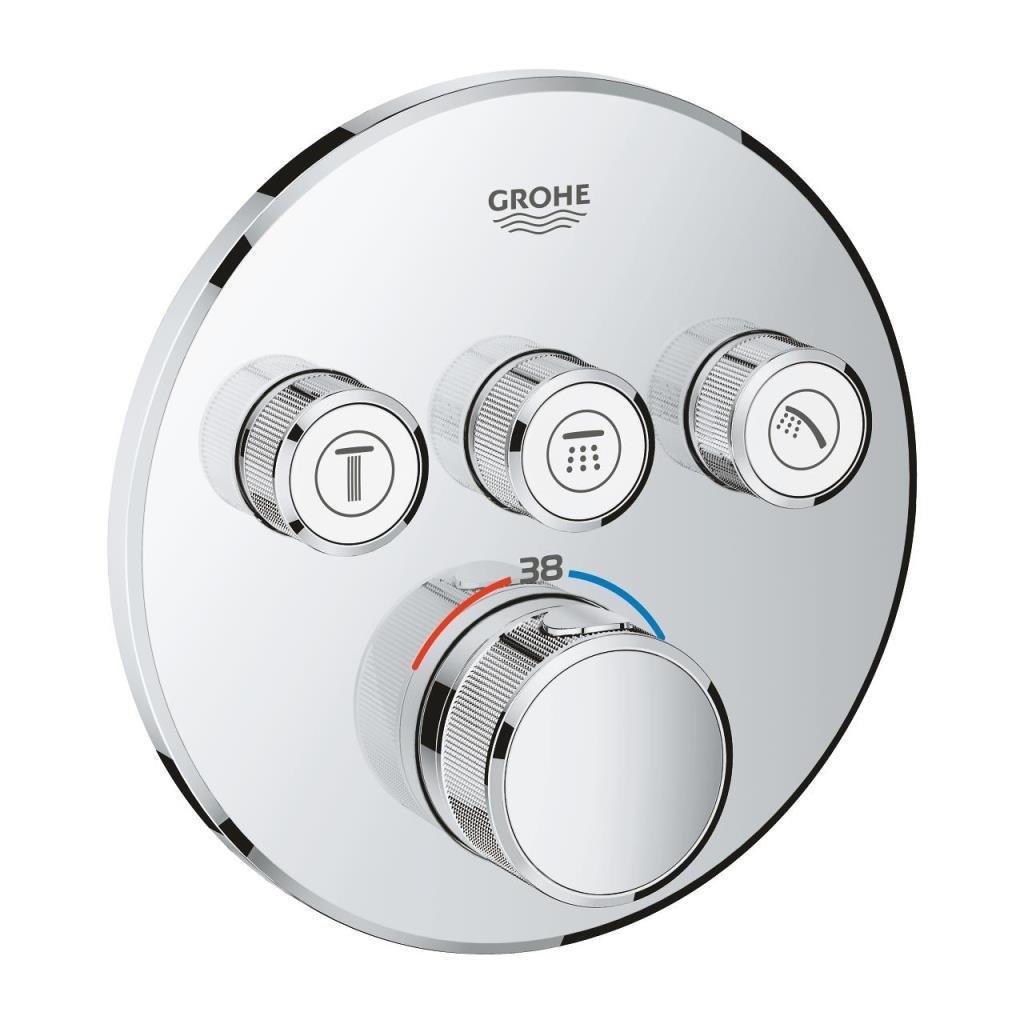 Grohe SmartControl Akış Kontrollü Ankastre Termostatik Banyo Bataryası (3 Yollu, SıvaÜstü Grubu),Krom, 29121000Grohe29121000Termostatik Bataryalar