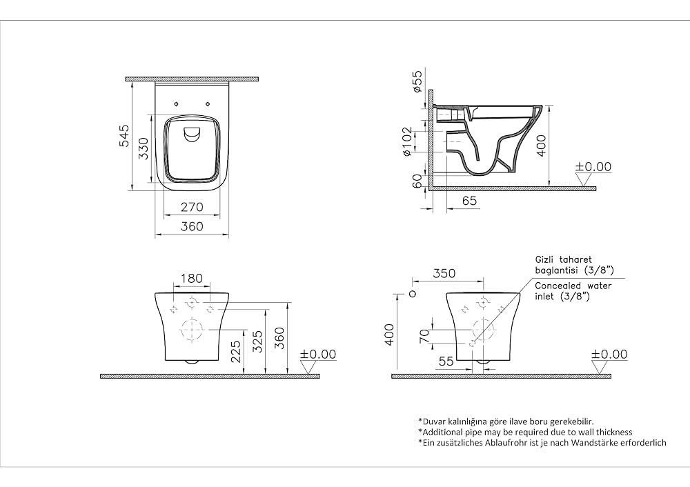 Ideal Standard Strada O New Clearim Asma Klozet-White Z267801Ideal StandardZ267801Asma Klozet Modelleri, Çeşitleri & Fiyatları | Banyo Dizayn 