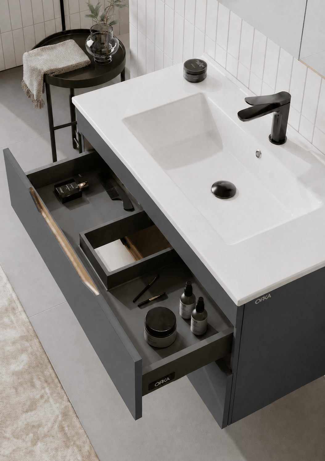 LENA 100 ALT+LVB CKMC MNT ANTRASITORKA5008041Lavabo Dolabı