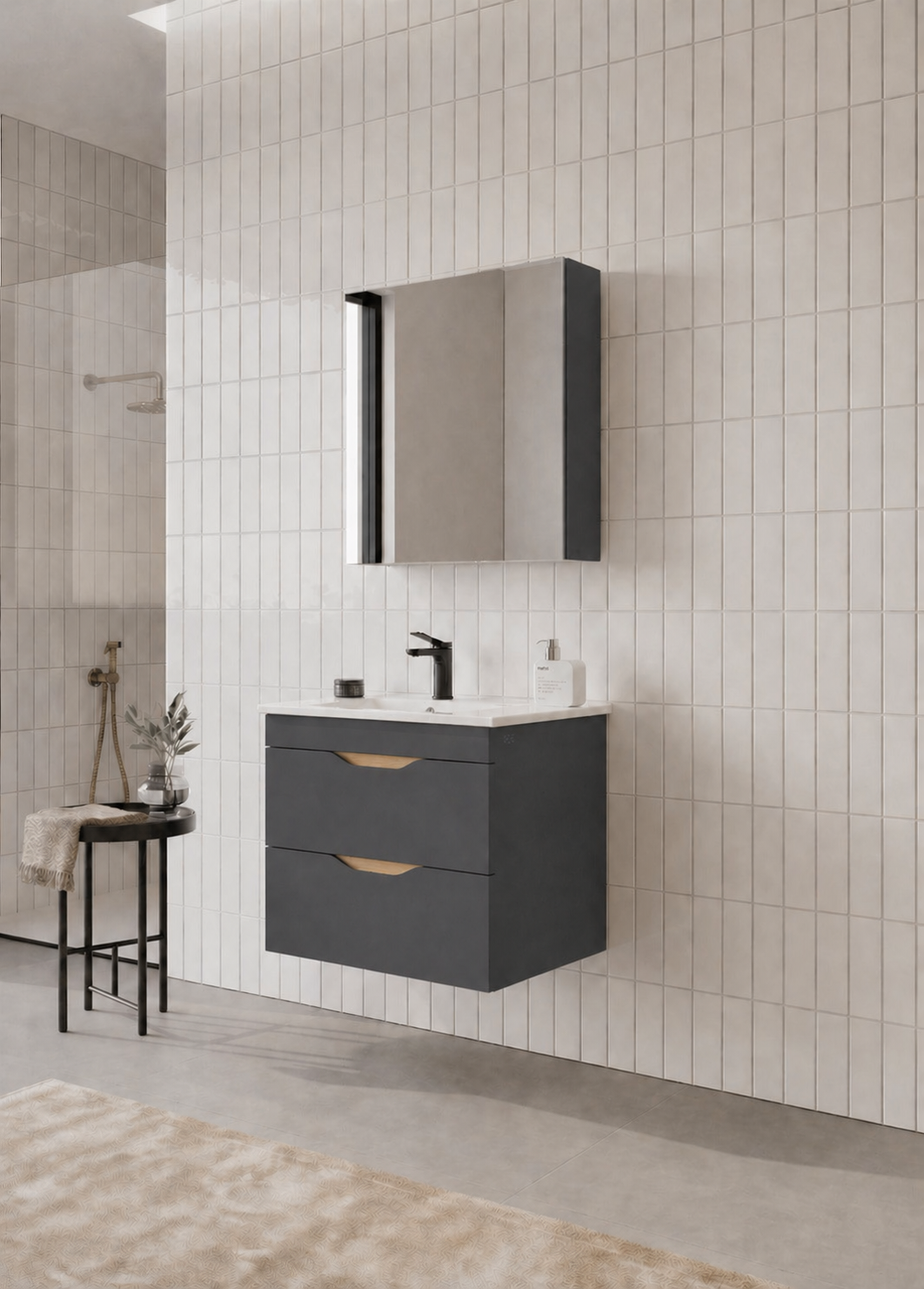 LENA 65 TKM CKMC MNT ANTRASITORKA5008032Banyo Dolabı Takımı