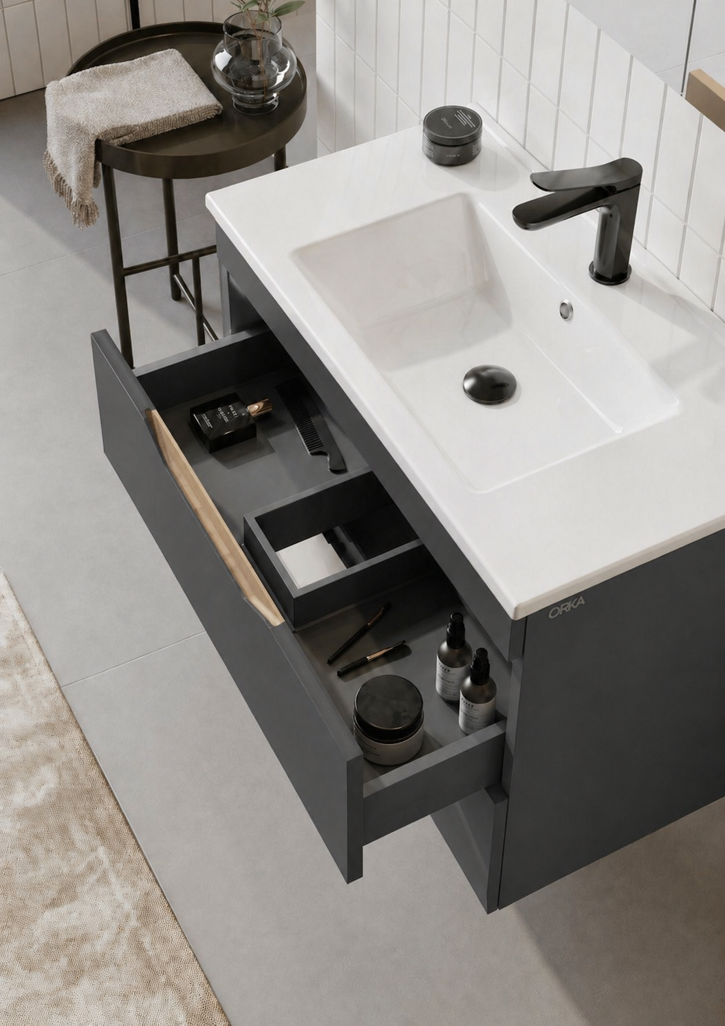 LENA 65 TKM CKMC MNT ANTRASITORKA5008032Banyo Dolabı Takımı