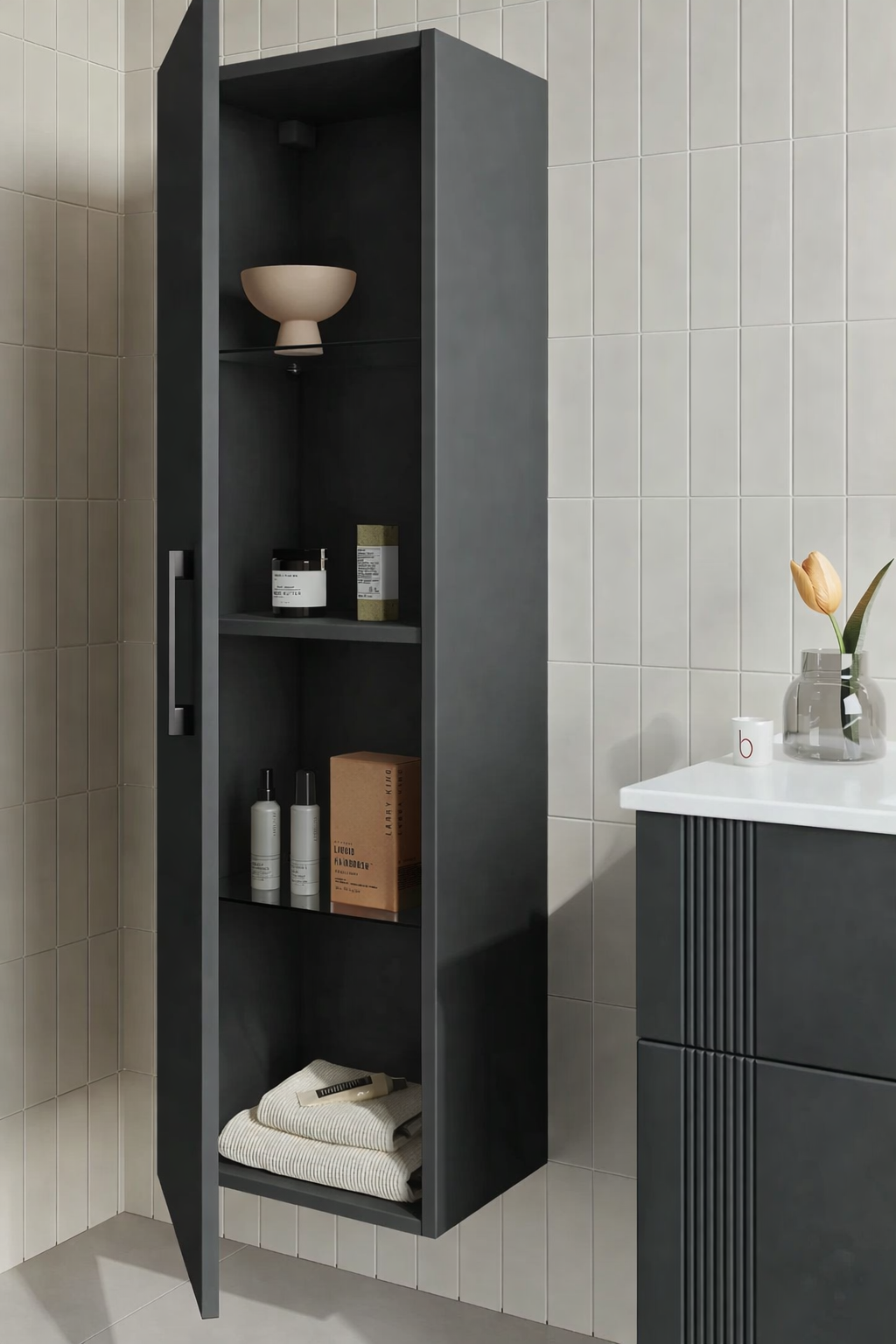 Orka Bari 40 cm Mat Antrasit Boy Dolabı, 3008678ORKA3008678Banyo Boy Dolabı Modelleri 