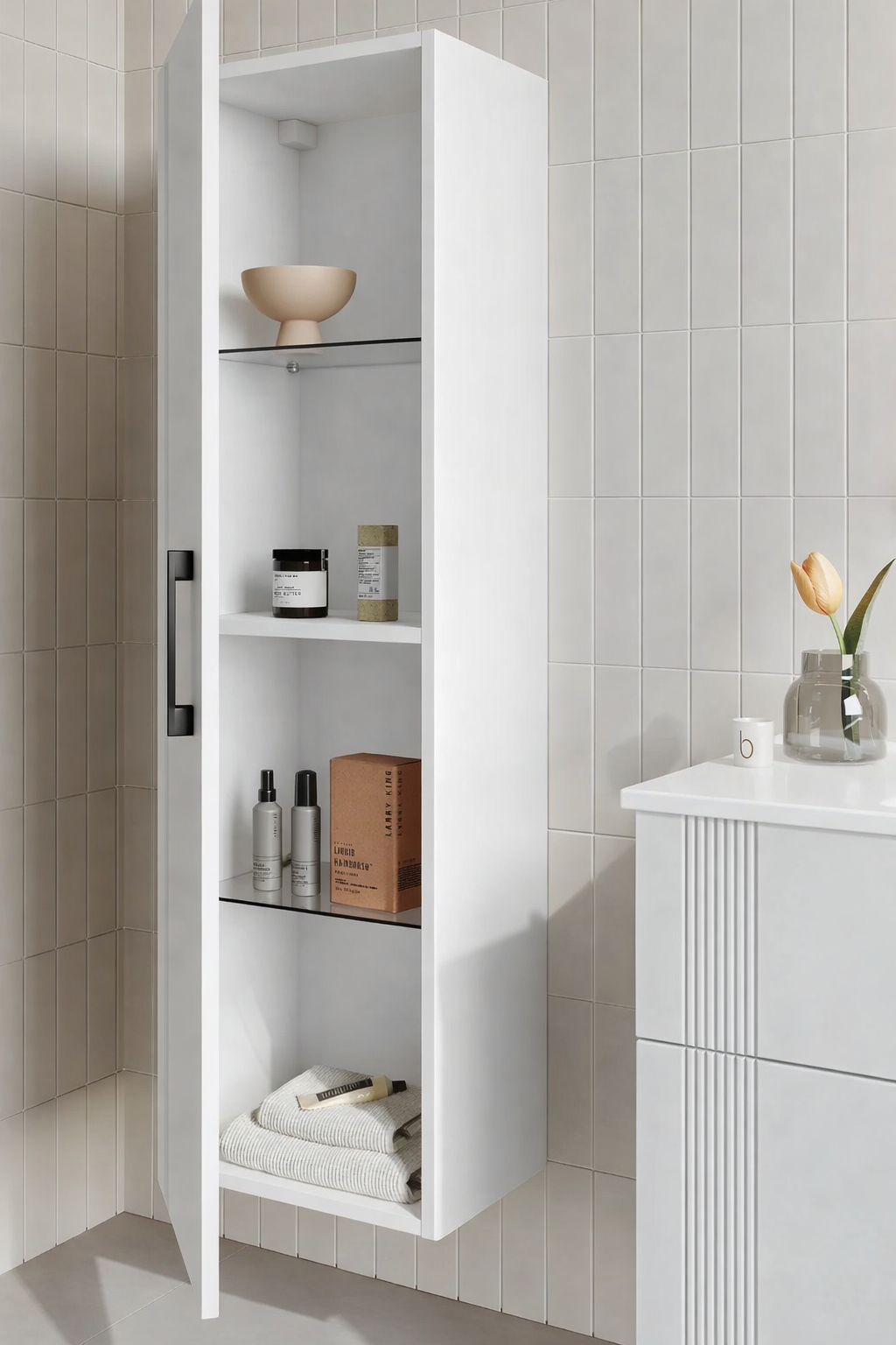 Orka Bari 40 cm Mat Beyaz Boy Dolabı, 3008674ORKA3008674Banyo Boy Dolabı Modelleri 