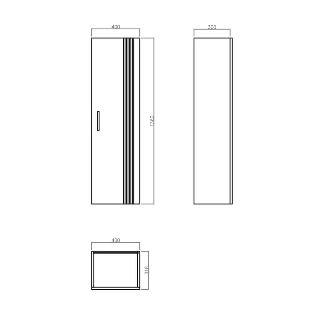 Orka Bari 40 Cm Mat Kaşmir Banyo Boy Dolabı , 3008677ORKA3008677Banyo Boy Dolabı Modelleri 