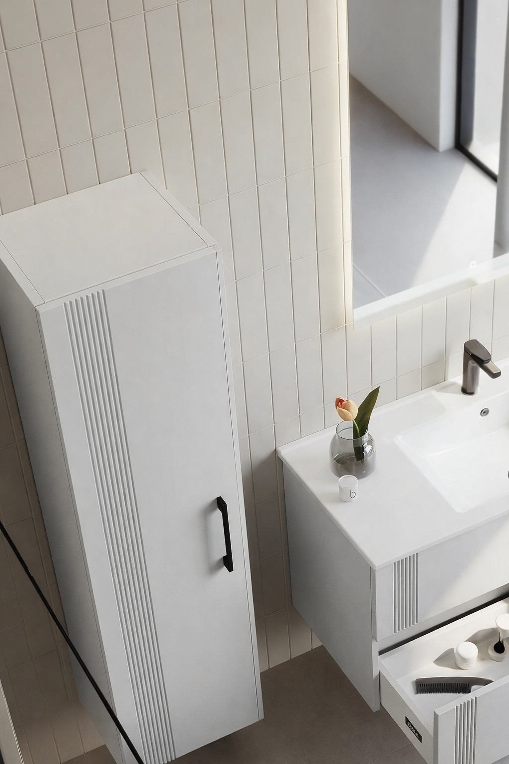 Orka Bari 40 Cm Mat Kaşmir Banyo Boy Dolabı , 3008677ORKA3008677Banyo Boy Dolabı Modelleri 