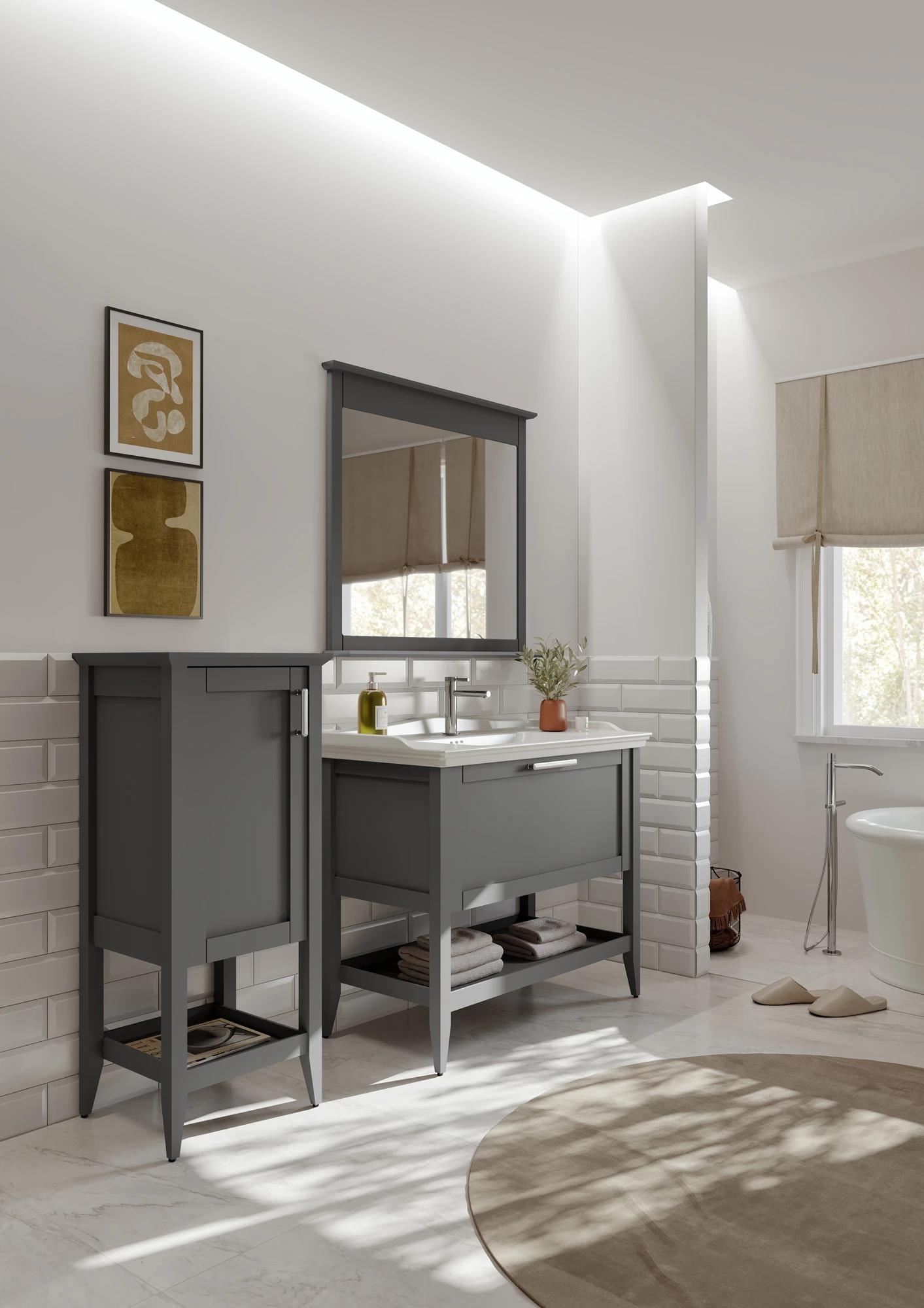 Orka Bastle 100 cm Gri Banyo Dolabı Takımı Ve Boy DolabıORKA5002558/1Banyo Dolabı Takımı ve Boy Dolabı