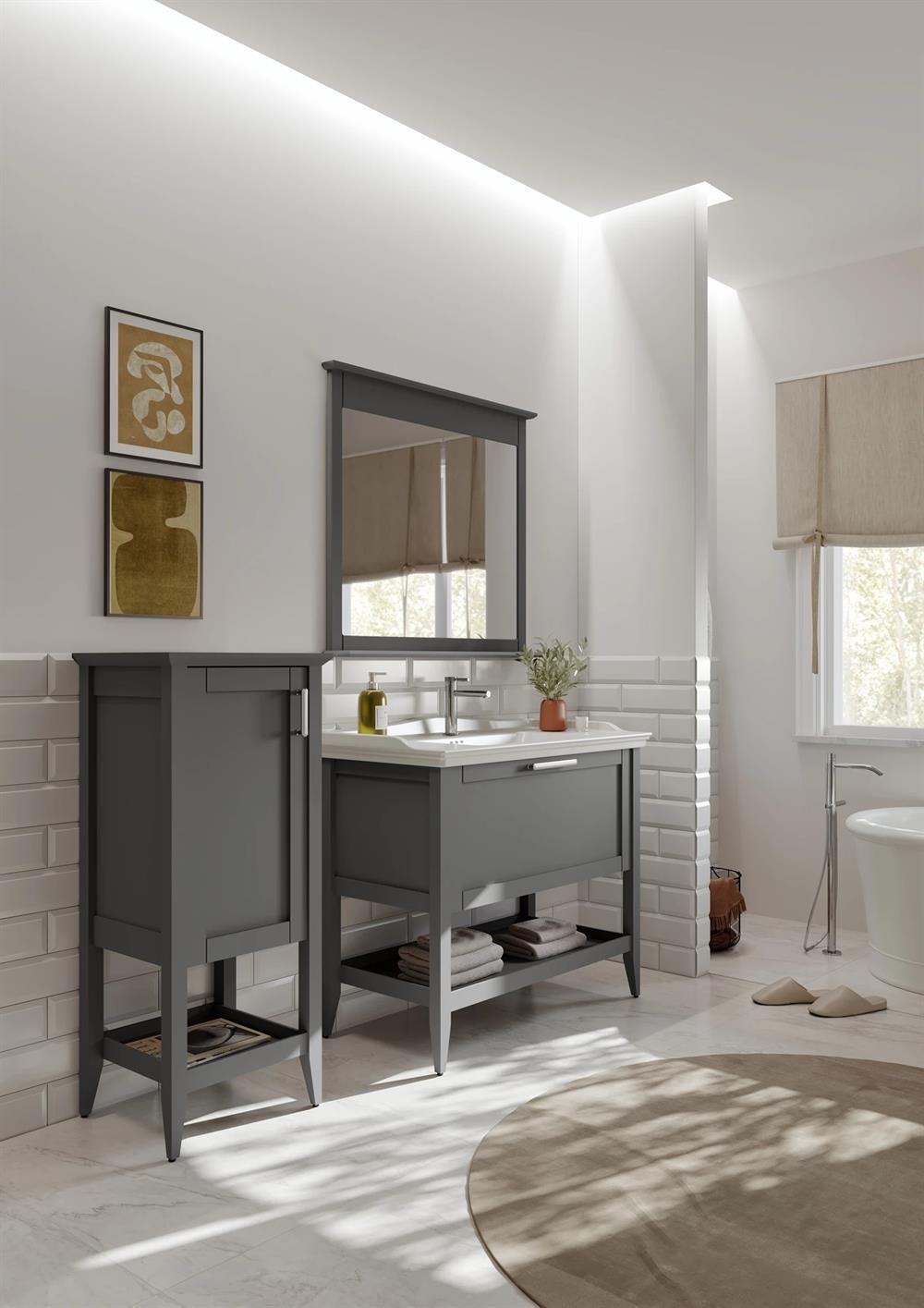 Orka Bastle 100 cm Mat Gri Banyo Dolabı TakımıORKA5002558Banyo Dolabı Takımı