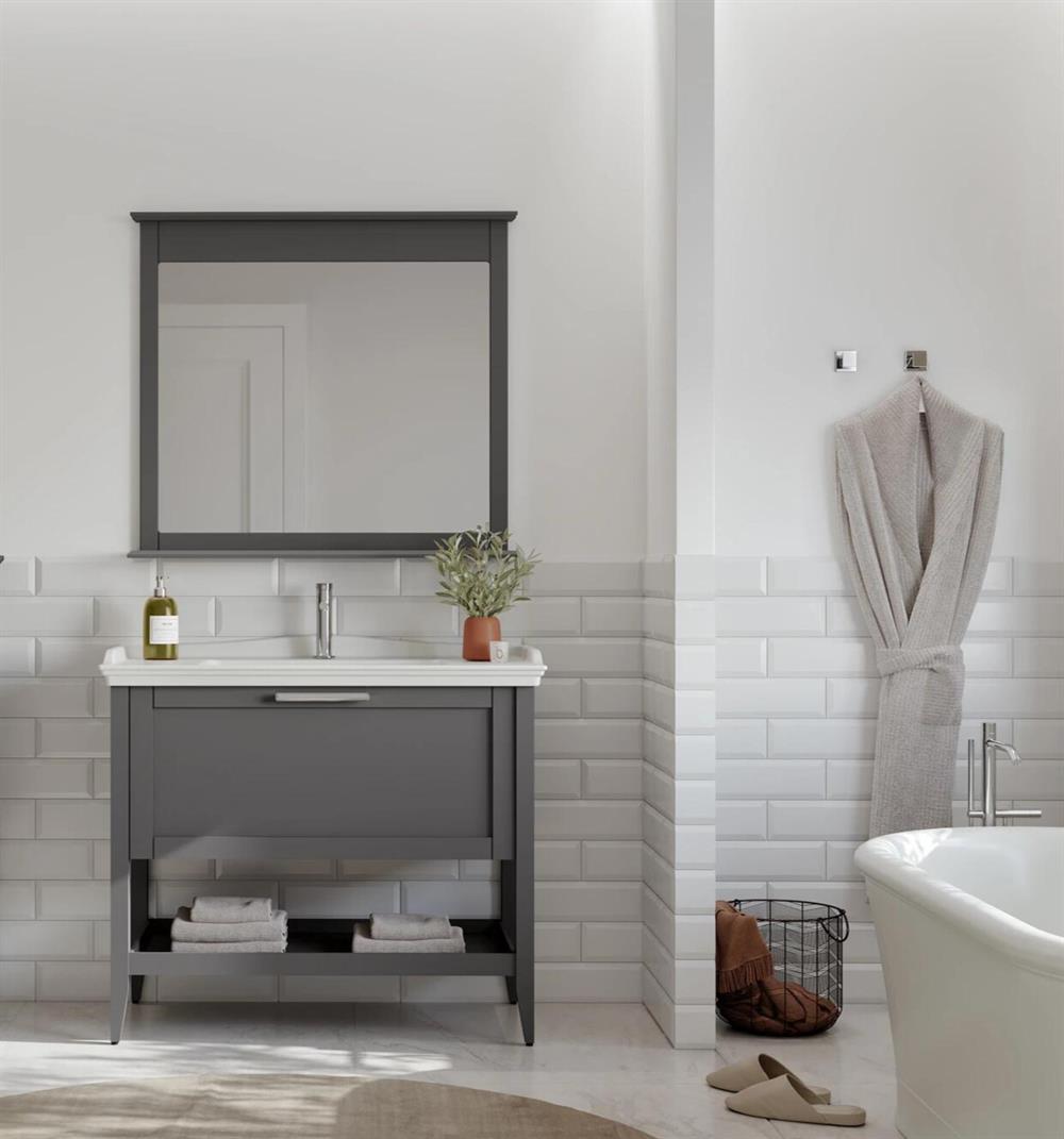 Orka Bastle 100 cm Mat Gri Banyo Dolabı TakımıORKA5002558Banyo Dolabı Takımı