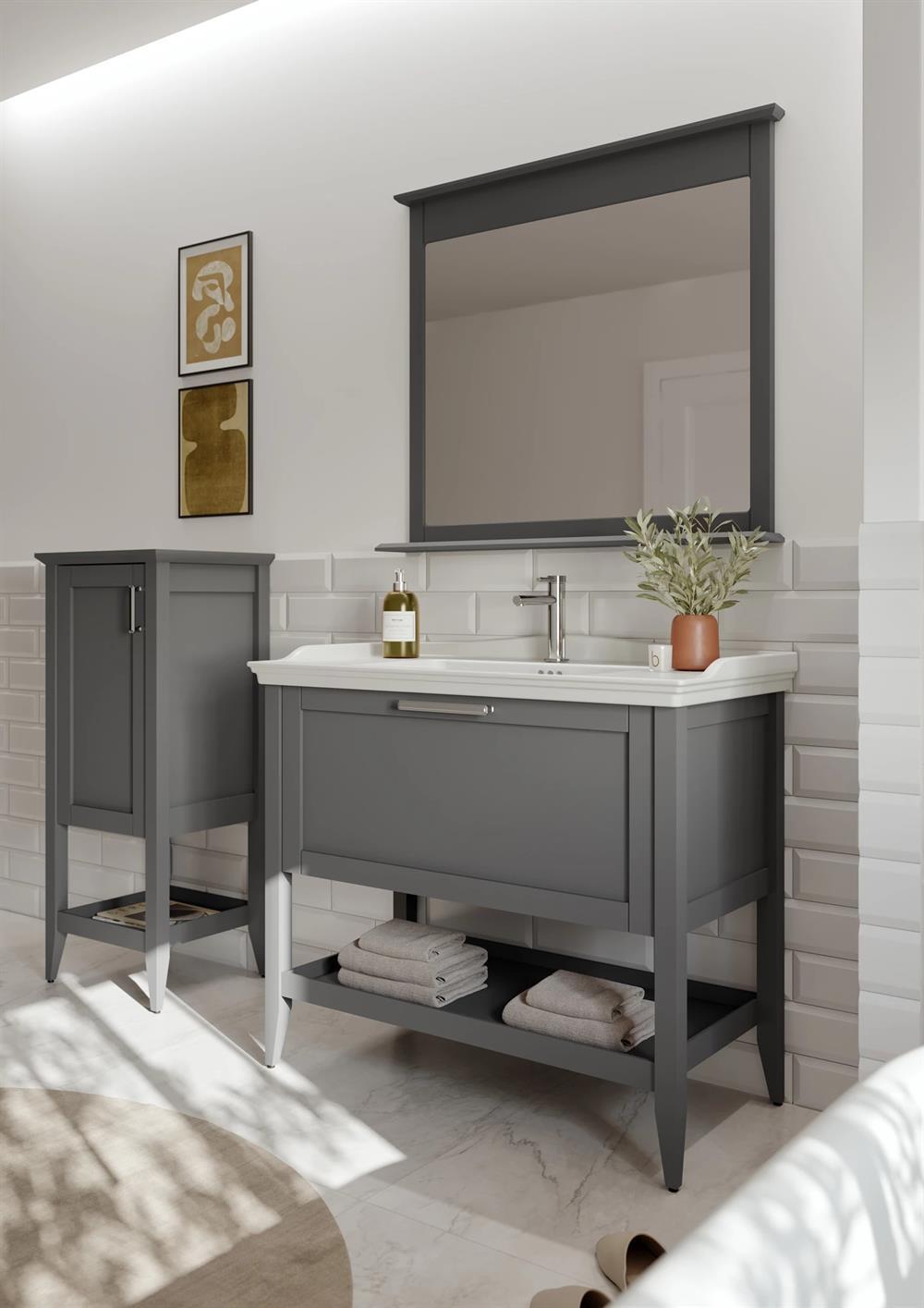 Orka Bastle 100 cm Mat Gri Banyo Dolabı TakımıORKA5002558Banyo Dolabı Takımı