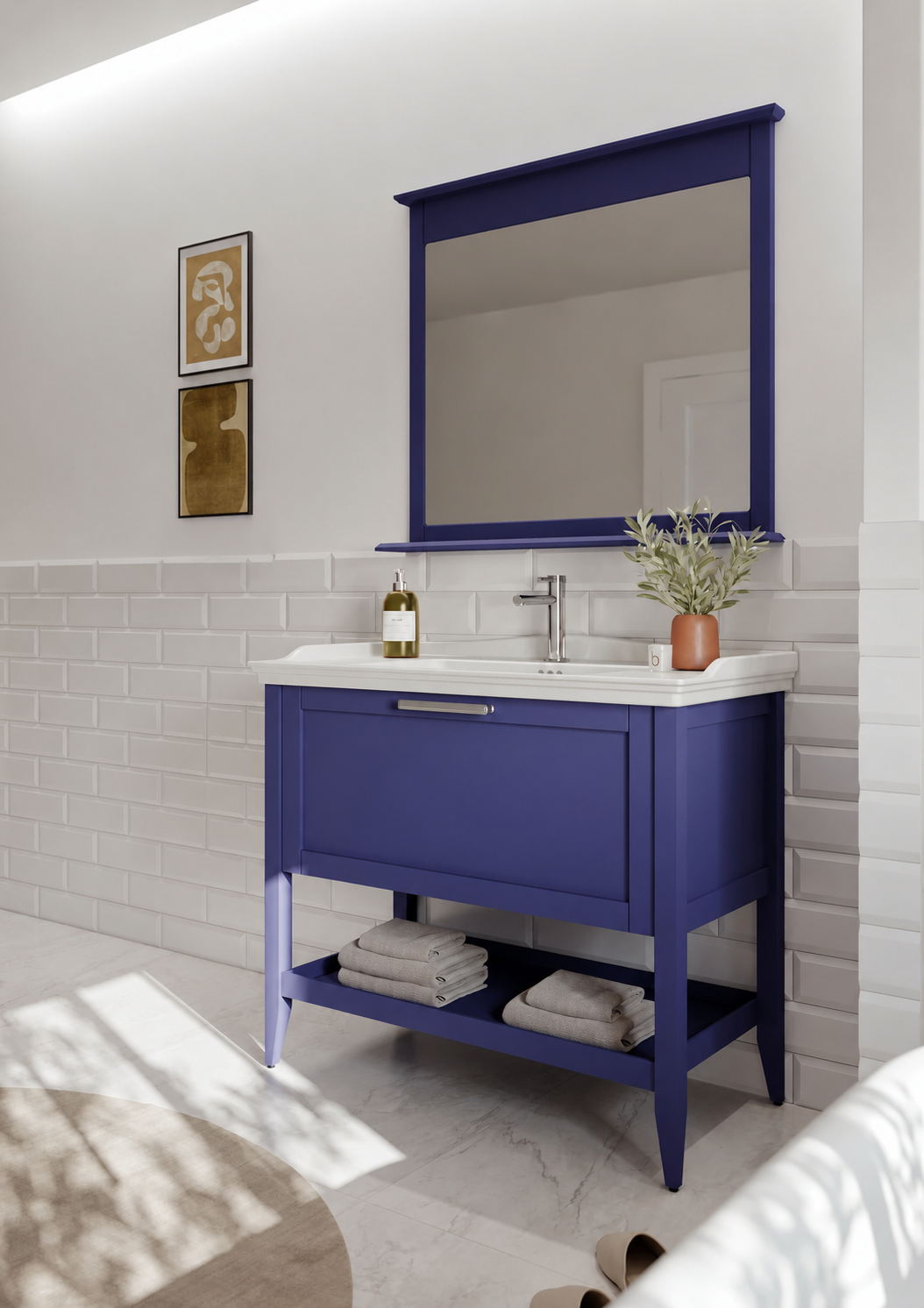 Orka Bastle 100 cm Mat Lacivert Banyo Dolabı TakımıORKA5002321Banyo Dolabı Takımı