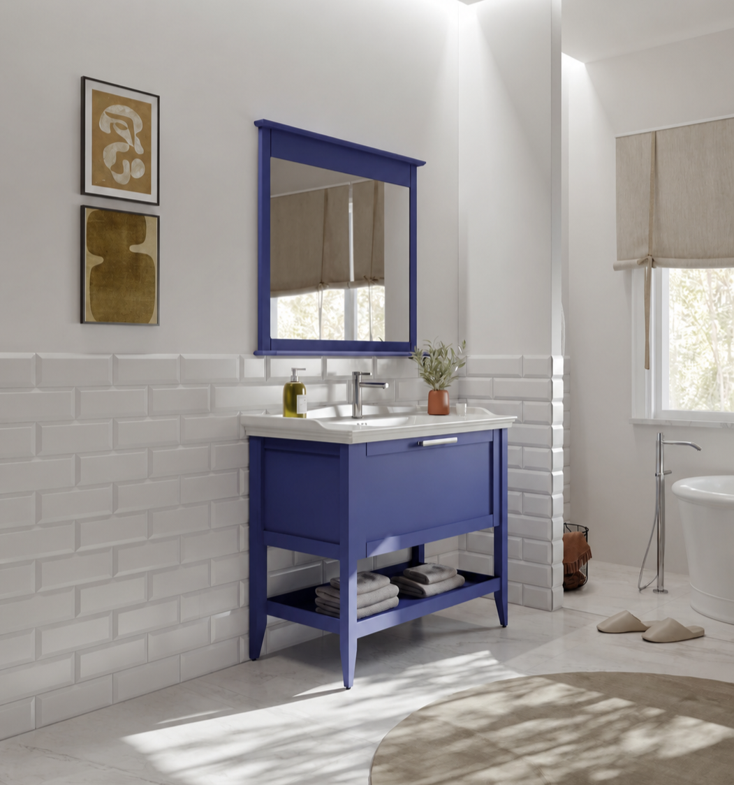 Orka Bastle 100 cm Mat Lacivert Banyo Dolabı TakımıORKA5002321Banyo Dolabı Takımı