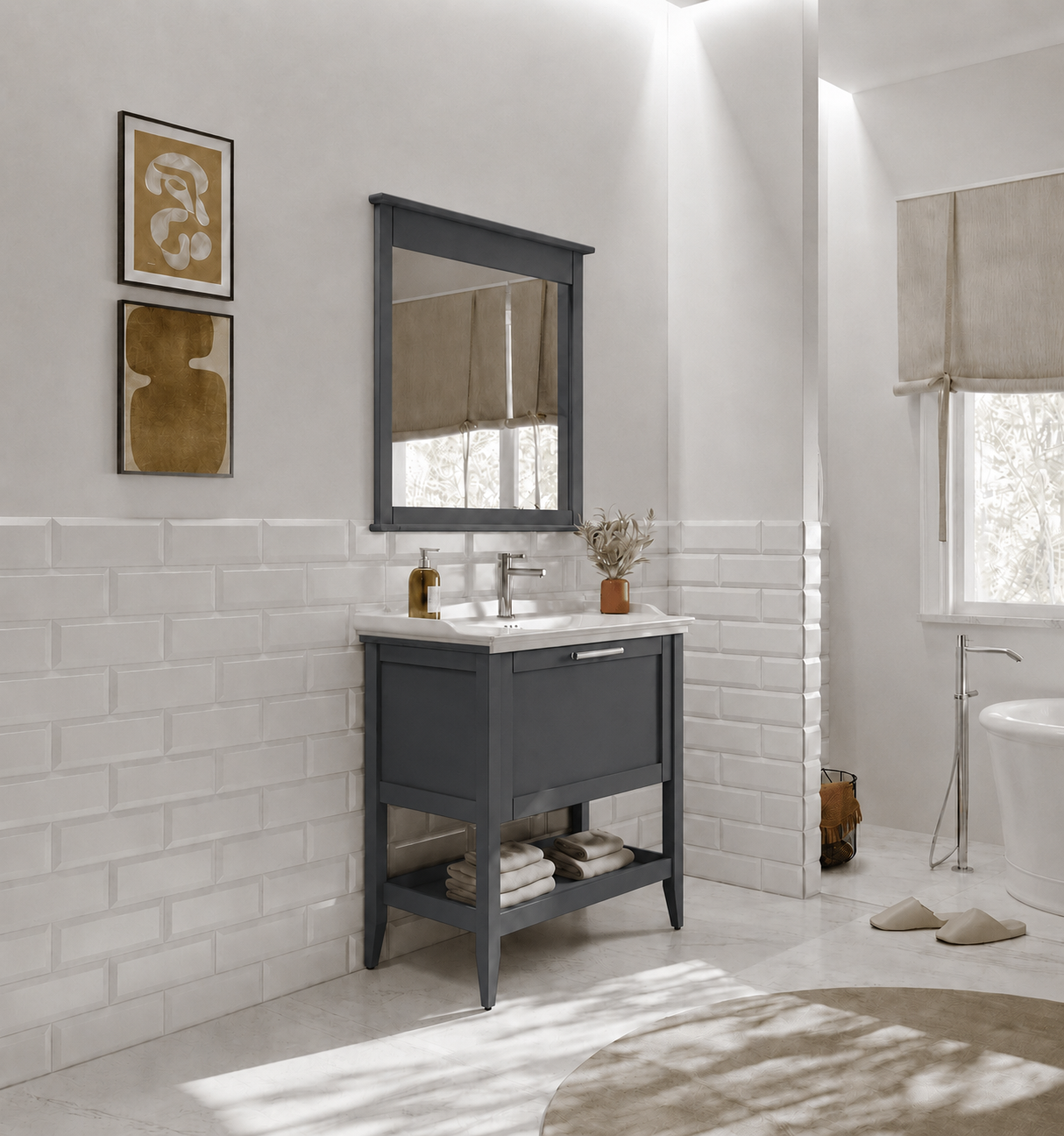 Orka Bastle 65 cm Antrasit Banyo Dolabı TakımıORKA5002565Banyo Dolabı Takımı