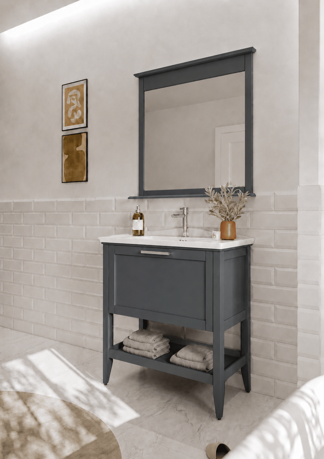 Orka Bastle 65 cm Antrasit Banyo Dolabı TakımıORKA5002565Banyo Dolabı Takımı