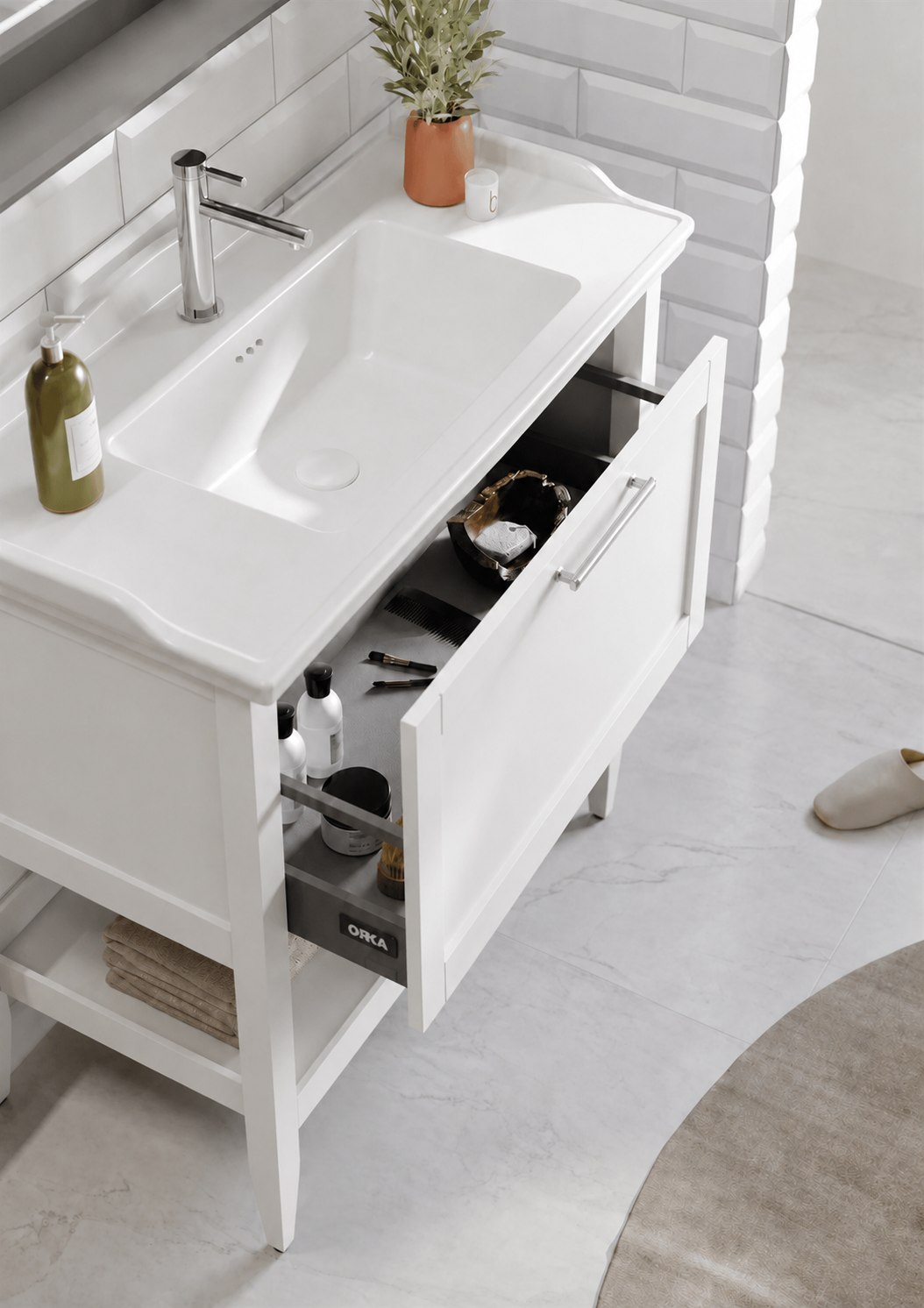 Orka Bastle 65 cm Beyaz Banyo Dolabı TakımıORKA5002563Banyo Dolabı Takımı