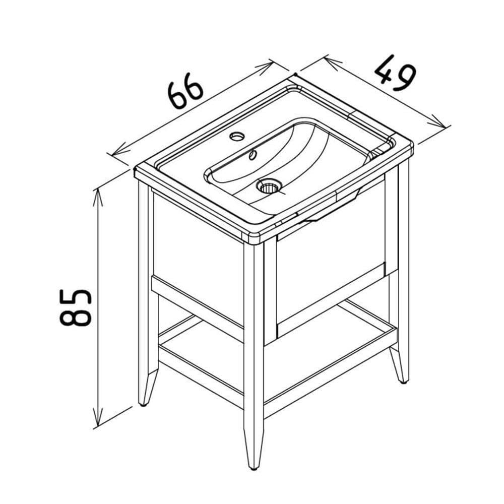 Orka Bastle 65 cm Gri Banyo Dolabı Alt Modül ve LavaboORKA5003749Lavabo Dolabı