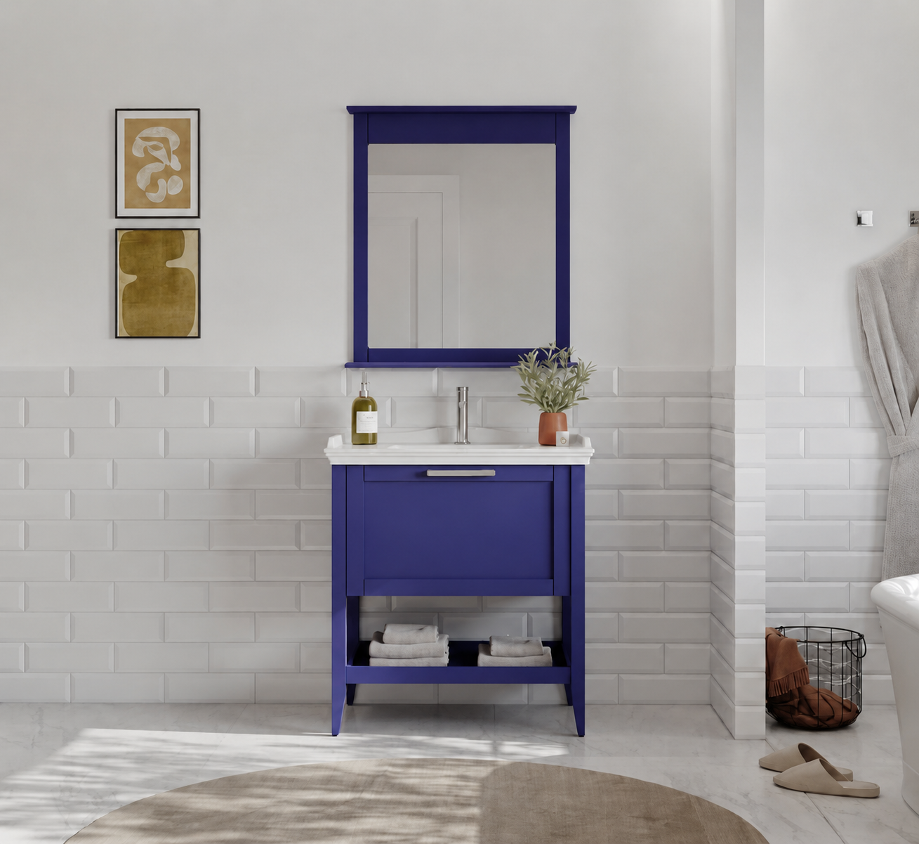 Orka Bastle 65 cm Mat Lacivert Banyo Dolabı TakımıORKA5002319Banyo Dolabı Takımı