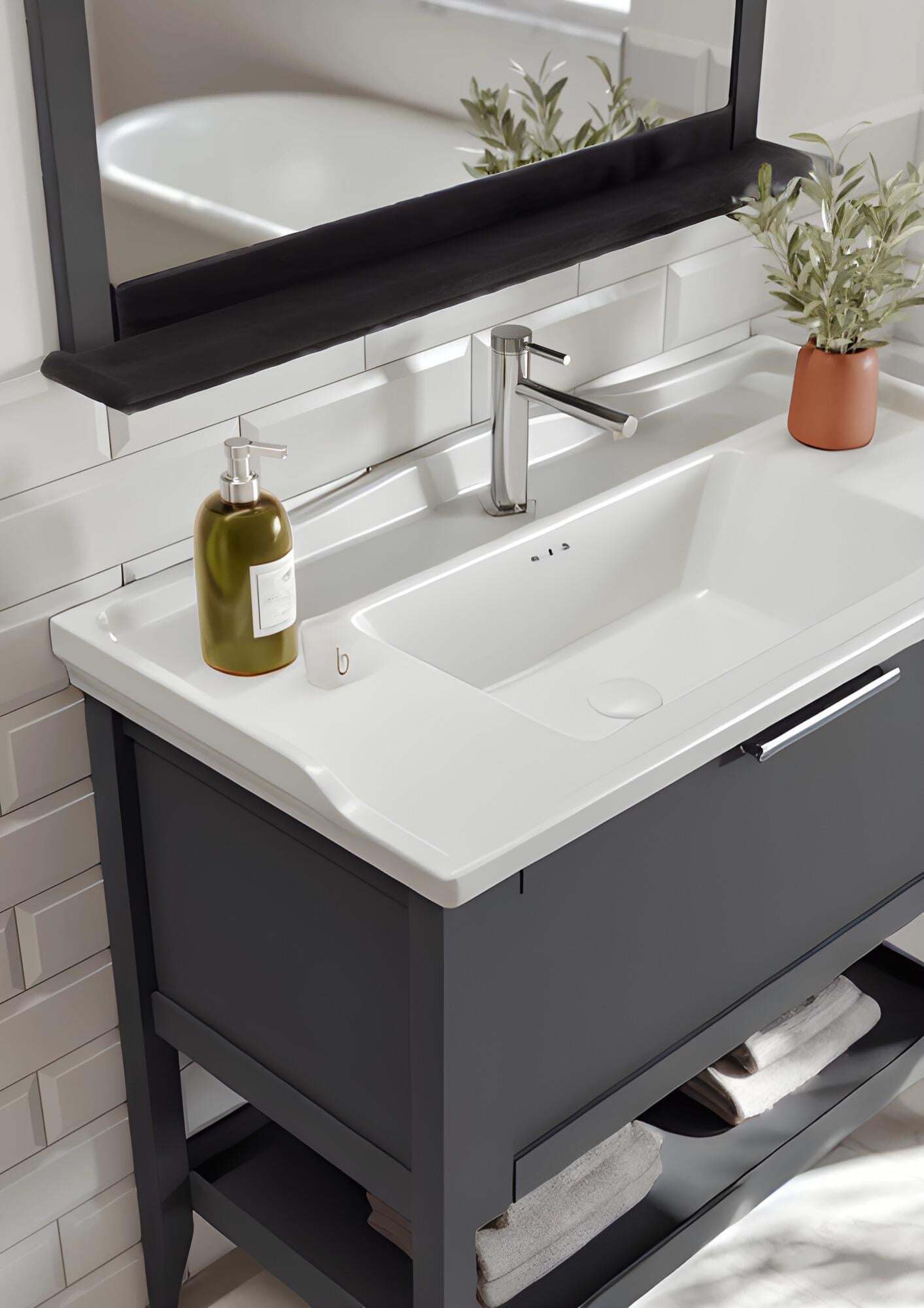 Orka Bastle 80 cm Antrasit Banyo Dolabı TakımıORKA5002562Banyo Dolabı Takımı
