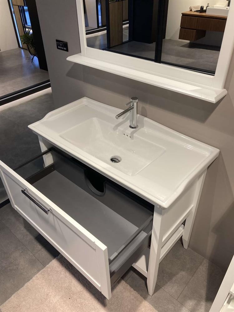 Orka Bastle 80 cm Beyaz Banyo Dolabı Alt Modül ve LavaboORKA5003746Lavabo Dolabı