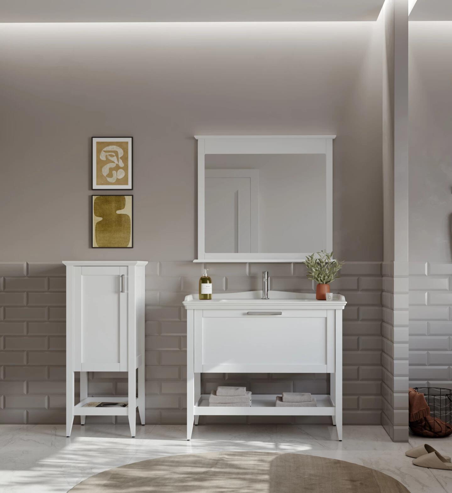 Orka Bastle 80 cm Beyaz Banyo Dolabı Takımı Ve Boy DolabıORKA5002560/1Banyo Dolabı Takımı ve Boy Dolabı