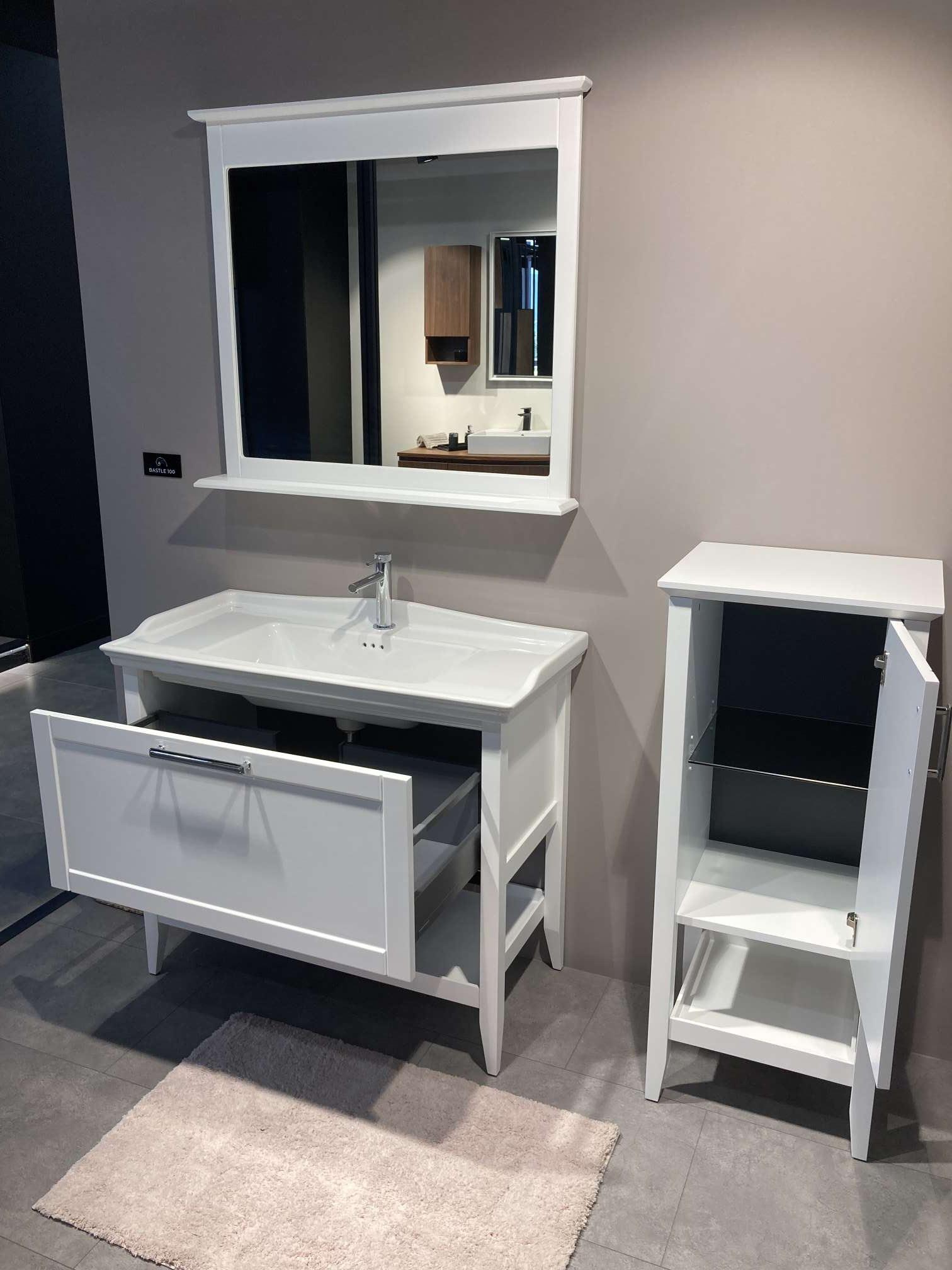 Orka Bastle 80 cm Beyaz Banyo Dolabı Takımı Ve Boy DolabıORKA5002560/1Banyo Dolabı Takımı ve Boy Dolabı