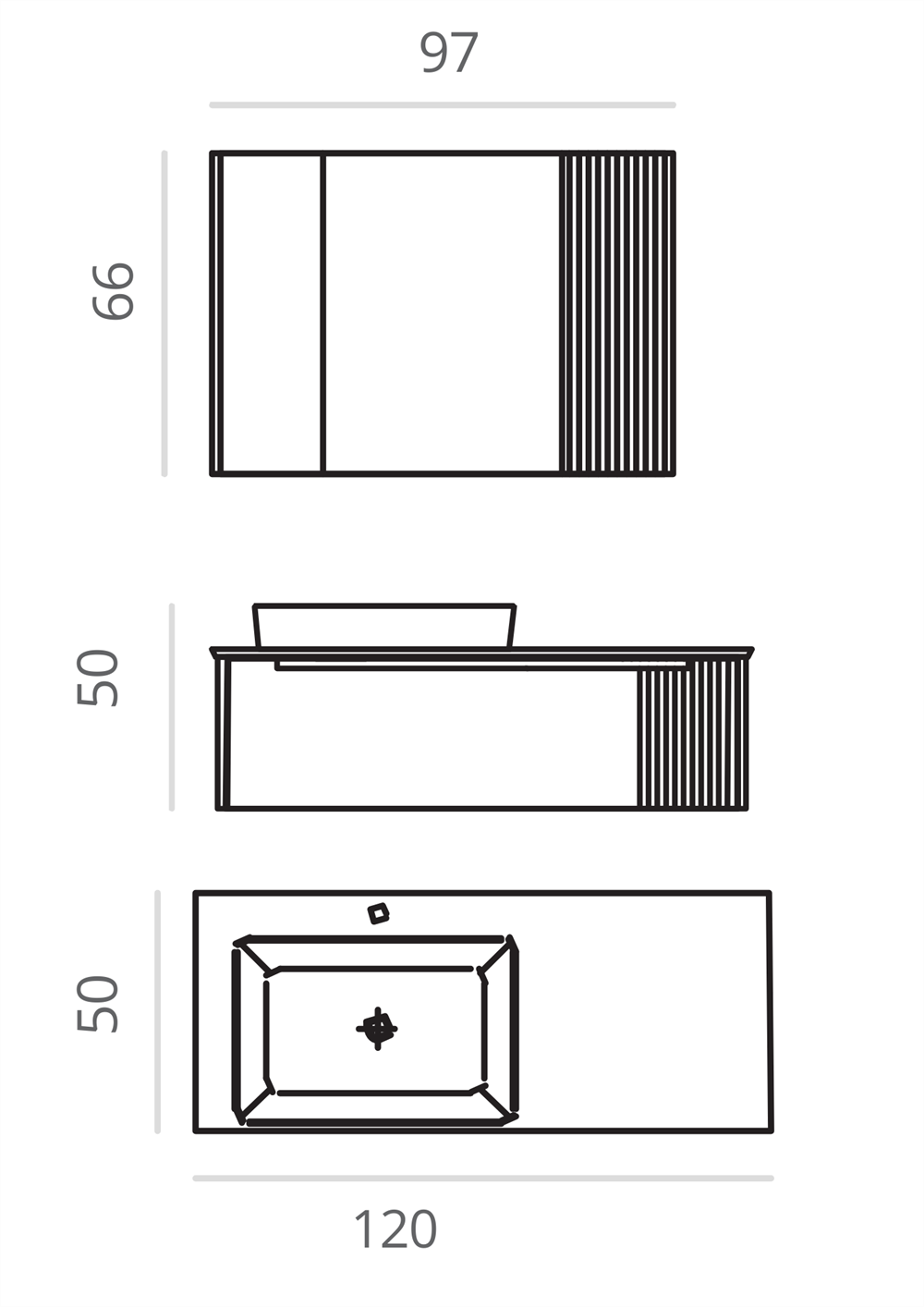 Orka Biella 120 cm Pudra Banyo Dolabı TakımıORKA5006029Banyo Dolabı Takımı