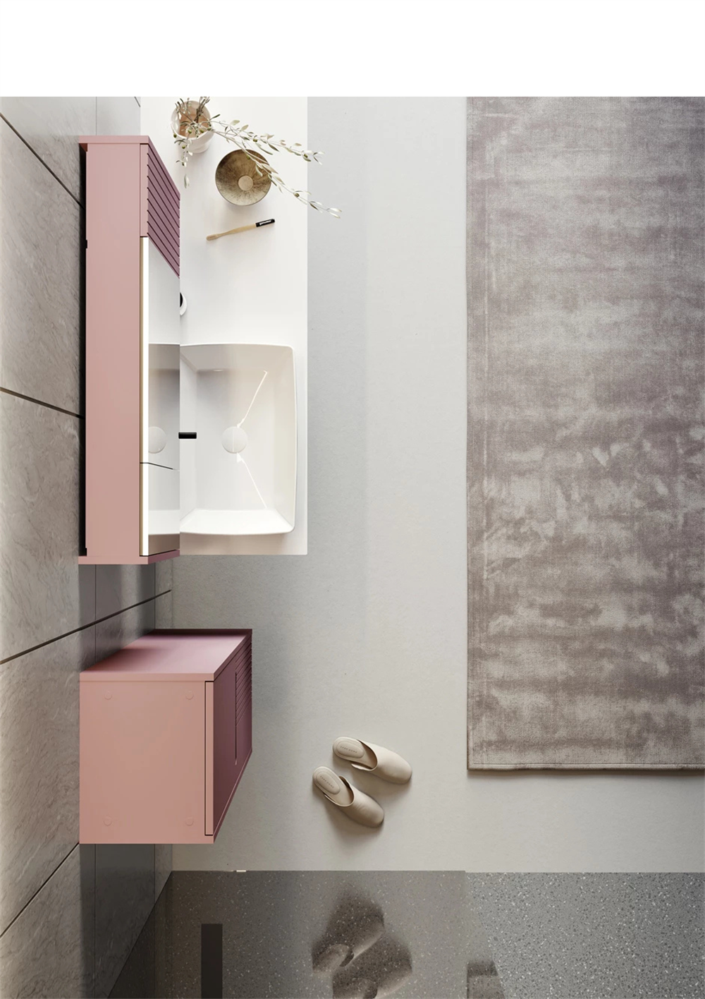 Orka Biella 120 cm Pudra Banyo Dolabı TakımıORKA5006029Banyo Dolabı Takımı