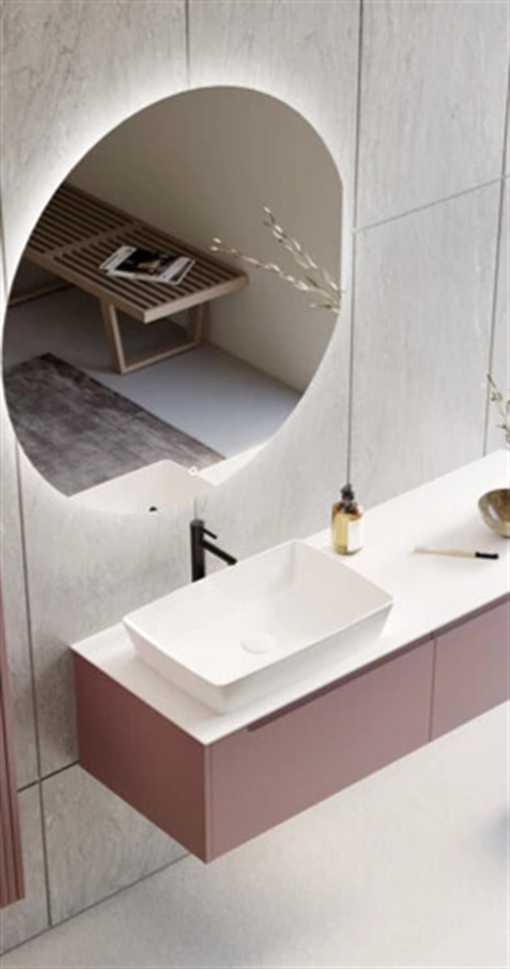 Orka Biella 120 cm Pudra Ledli Banyo Dolabı TakımıORKA5006038Banyo Dolabı Takımı