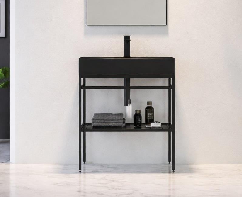 Orka Capetown 60 cm Banyo Dolabı Alt Modül ve Lavabo (Mat Siyah Lavabo), 5001121ORKA5001121Lavabo Dolabı