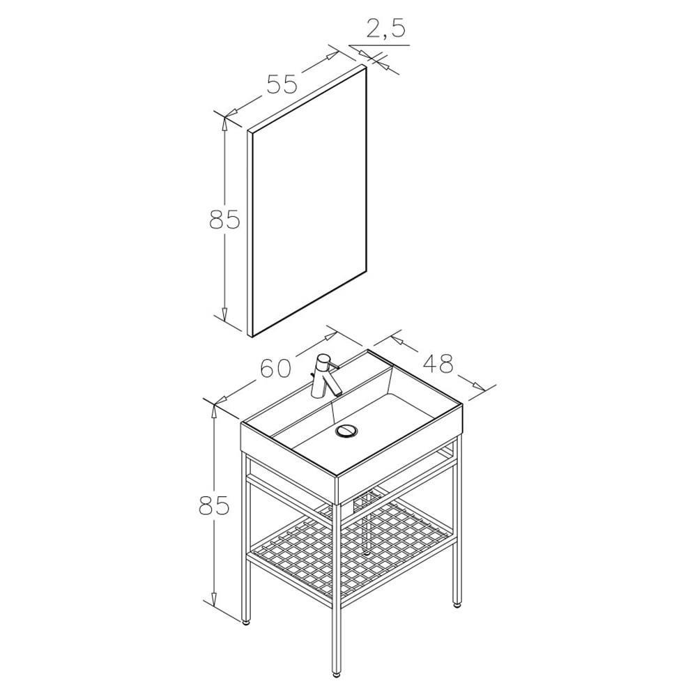Orka Capetown 60 cm Siyah Banyo Dolabı TakımıORKA5000141Banyo Dolabı Takımı