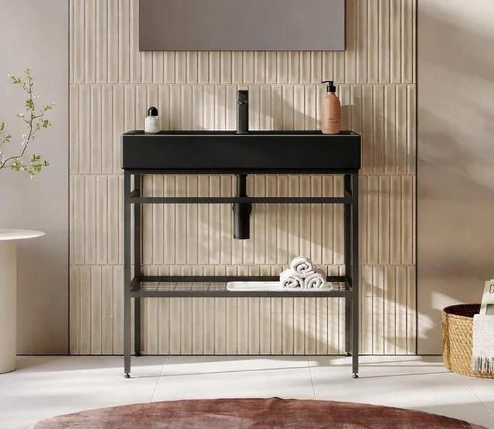 Orka Capetown 80 cm Banyo Dolabı Alt Modül ve Lavabo (Mat Siyah Lavabo), 5003540ORKA5003540Lavabo Dolabı