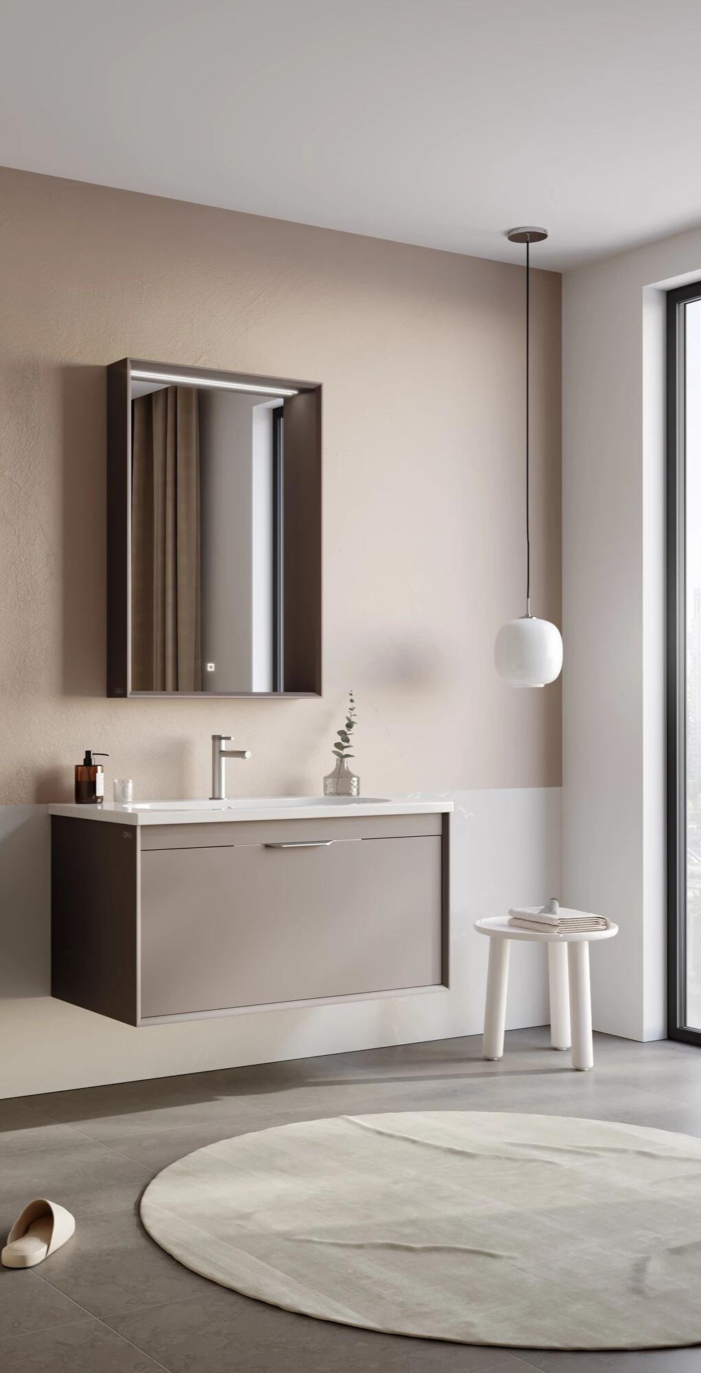 Orka Clay 100 cm Toprak Banyo Dolabı TakımıORKA5002254Banyo Dolabı Takımı