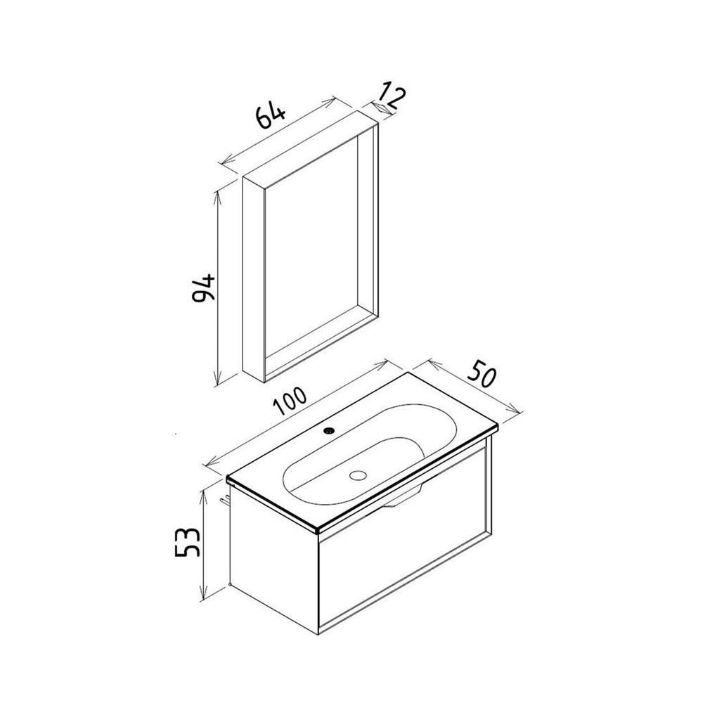 Orka Clay 100 cm Toprak Banyo Dolabı TakımıORKA5002254Banyo Dolabı Takımı