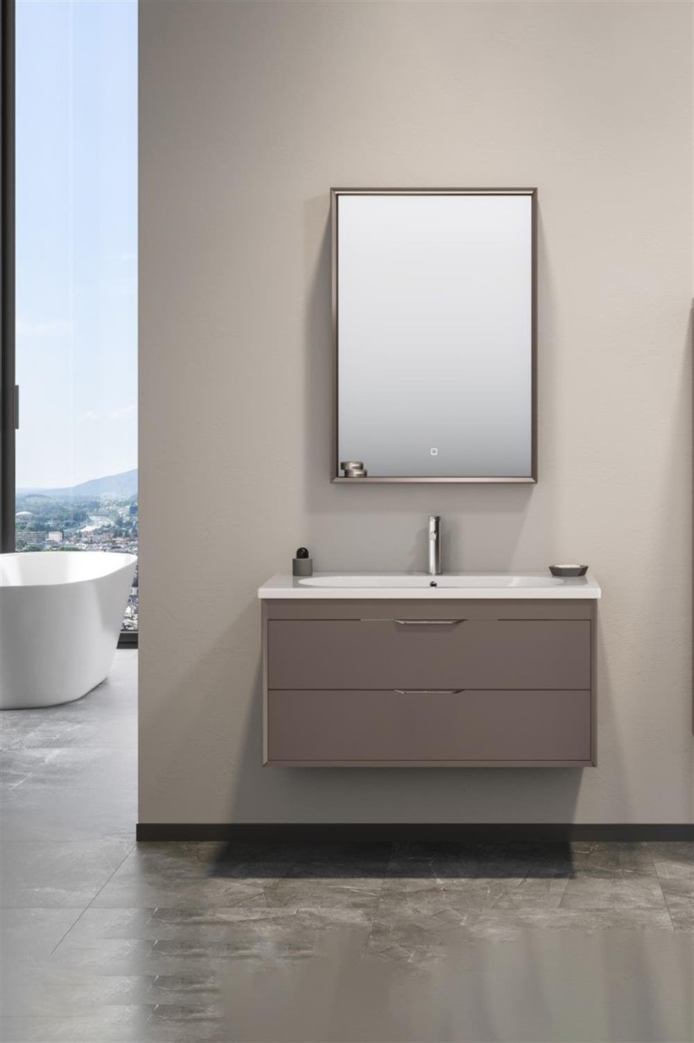 Orka Clay 100 cm Toprak Çekmeceli Banyo Dolabı TakımıORKA5004368Banyo Dolabı Takımı