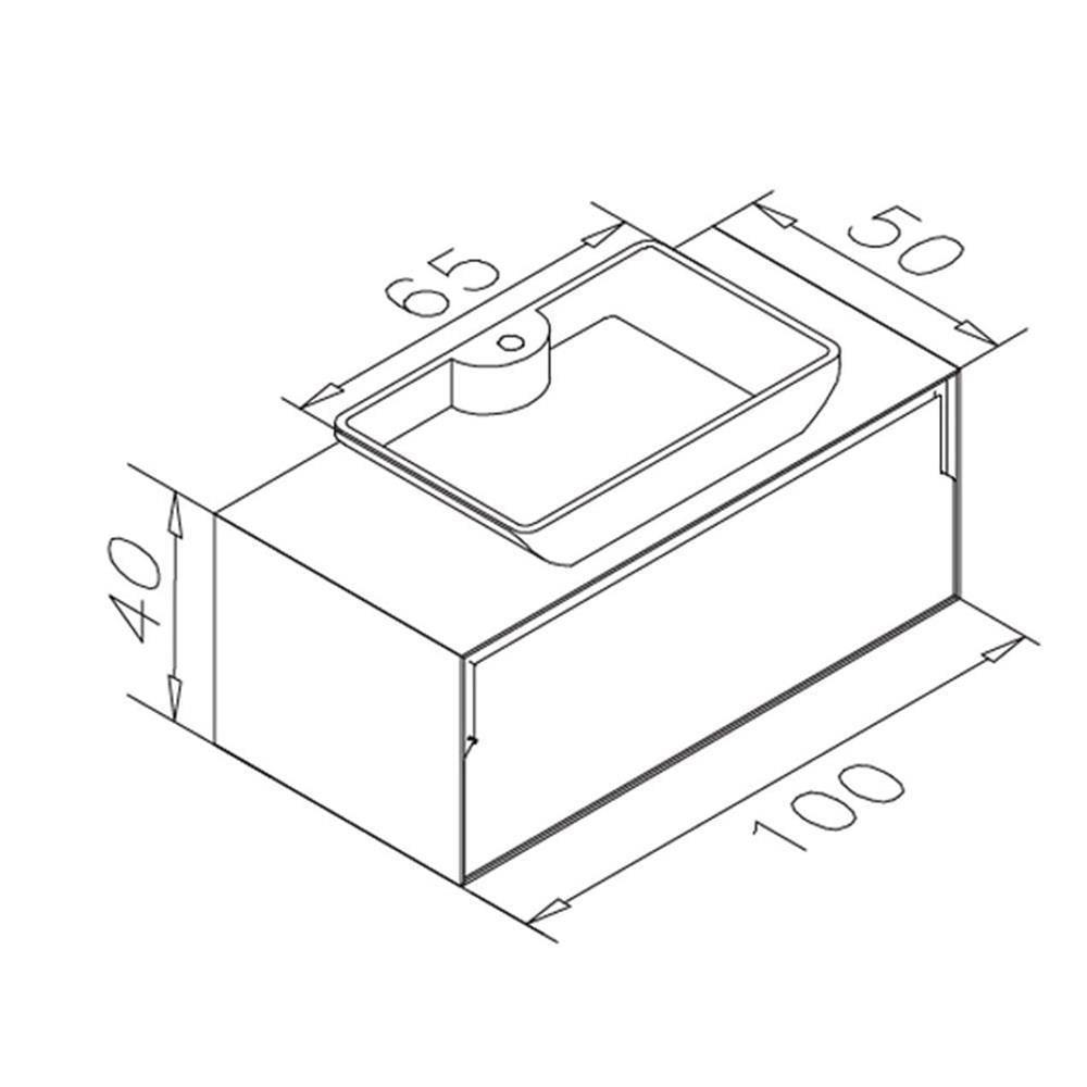 Orka Craft 100 cm Ceviz Antrasit Banyo Dolabı Alt Modül ve Lavabo (Mat Beyaz Lavabo)ORKA5007191Lavabo Dolabı