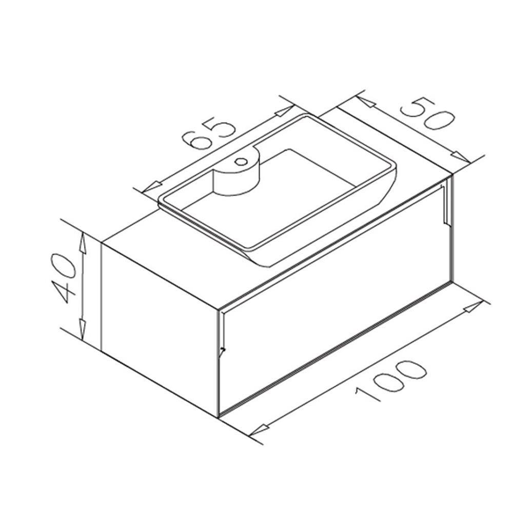 Orka Craft 100 cm Meşe Antrasit Banyo Dolabı Alt Modül ve Lavabo (Mat Antrasit Lavabo)ORKA5001124Lavabo Dolabı