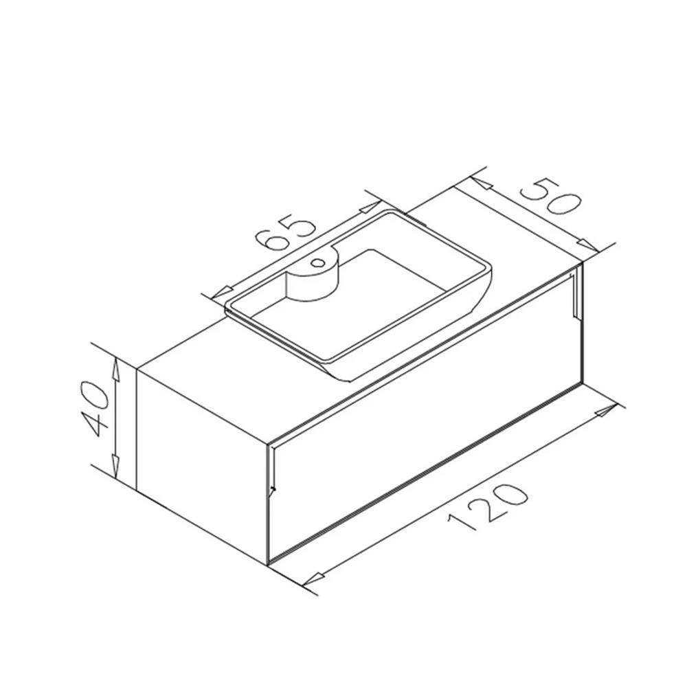 Orka Craft 120 cm Ceviz Antrasit Banyo Dolabı Alt Modül ve Lavabo (Mat Antrasit Lavabo)ORKA5001127Lavabo Dolabı