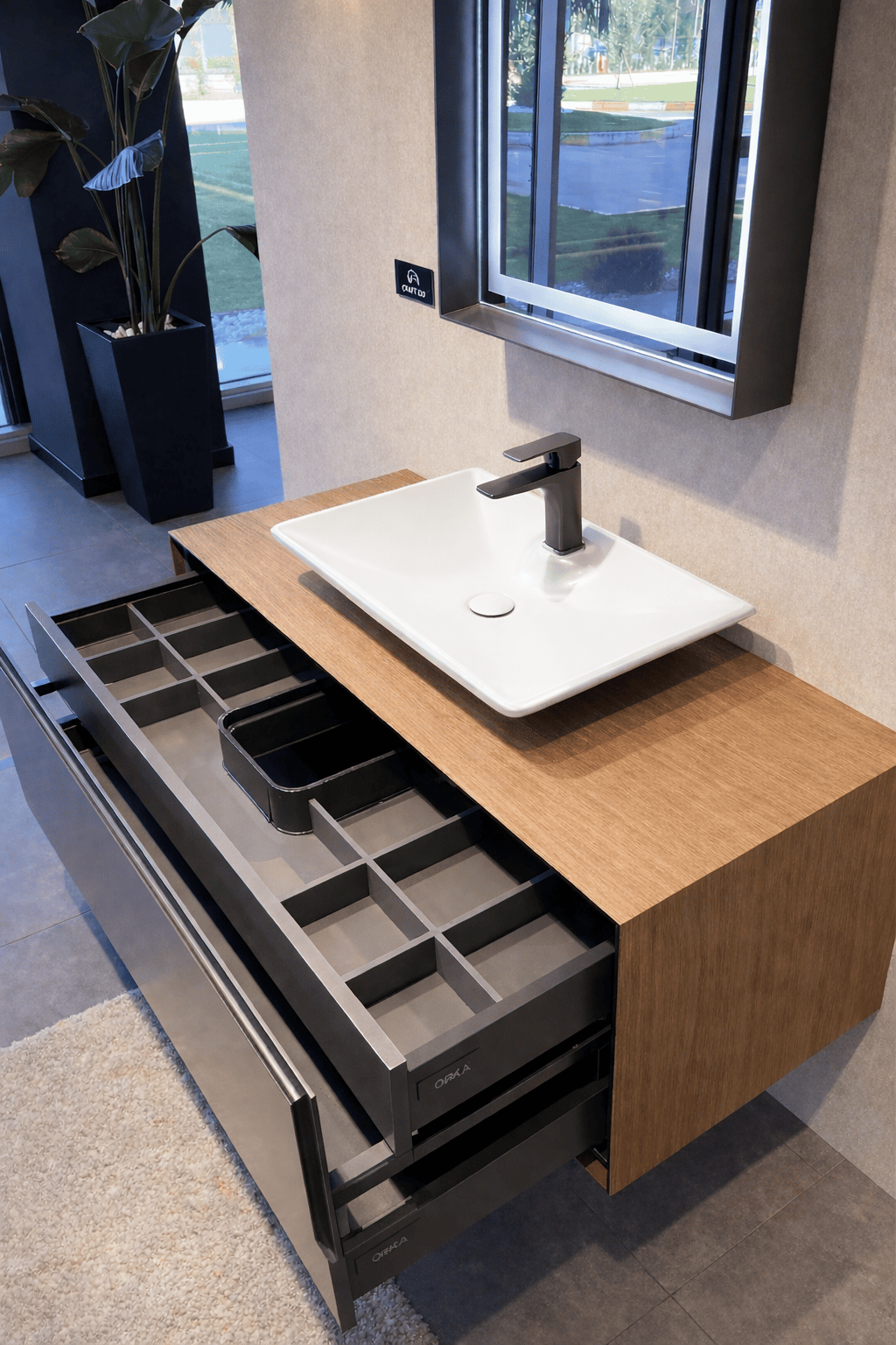 Orka Craft 120 cm Kompakt Ceviz Banyo Dolabı Alt Modül ve Lavabo (Mat Beyaz Lavabo), 5005724ORKA5005724Lavabo Dolabı