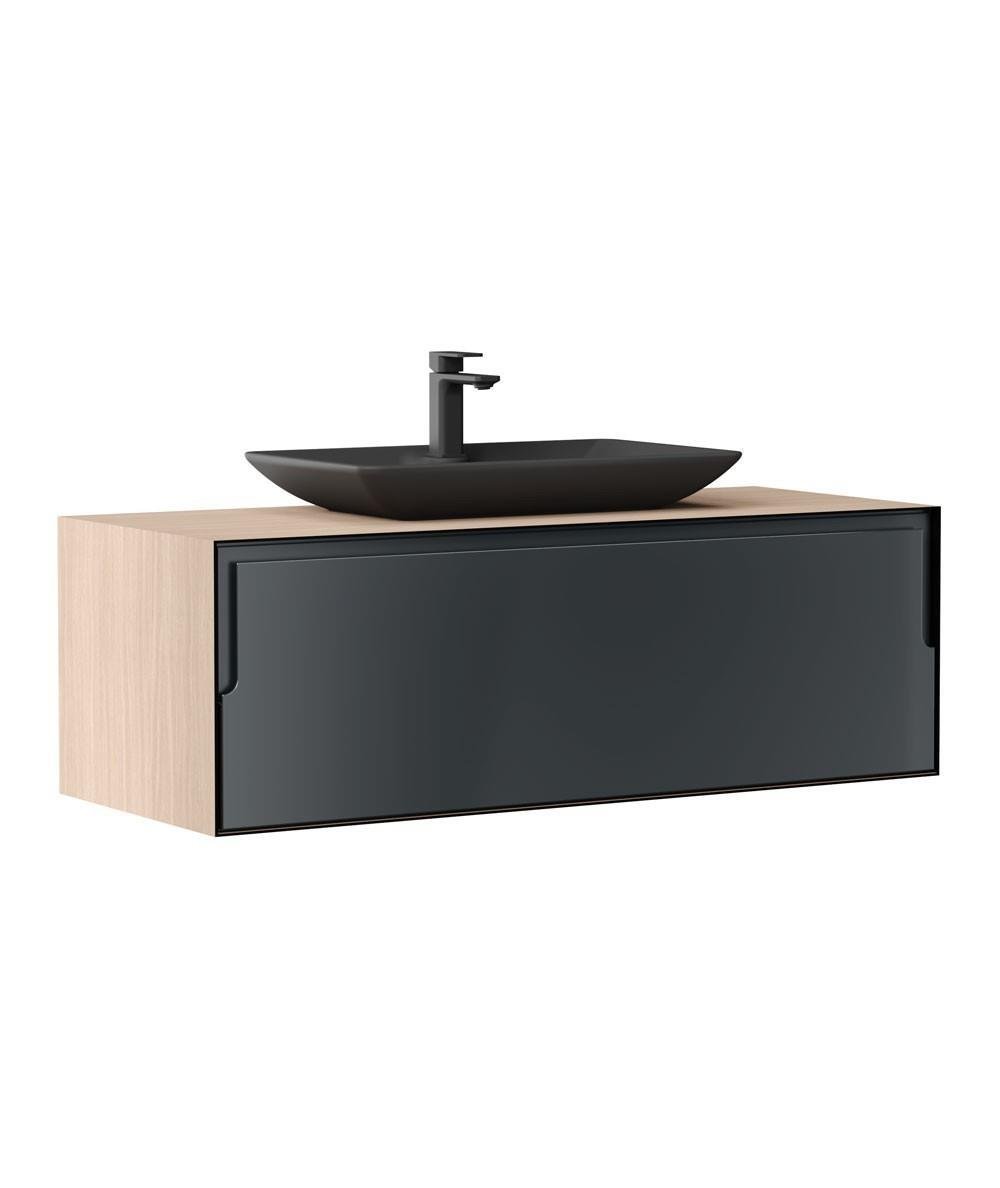 Orka Craft 120 cm Meşe Antrasit Banyo Dolabı Alt Modül ve Lavabo (Mat Antrasit Lavabo)ORKA5001126Lavabo Dolabı