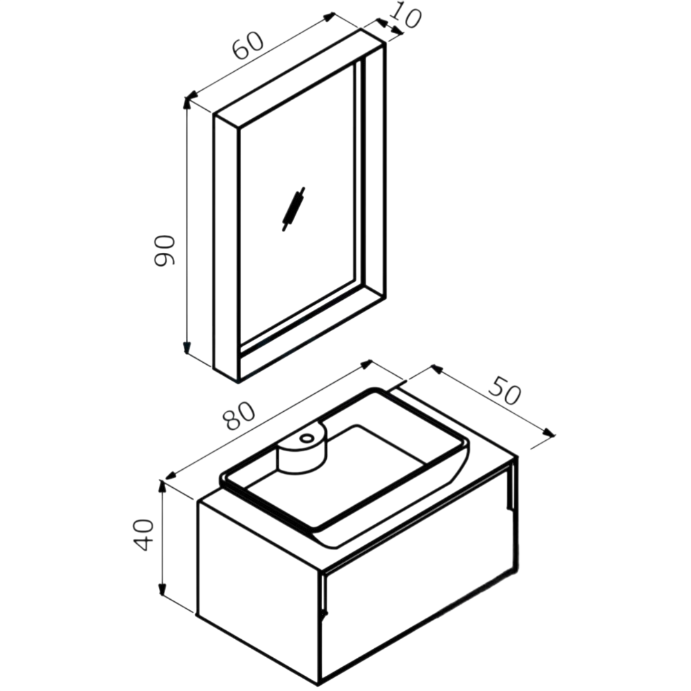 Orka Craft Banyo Dolabı Takımı, 80 cm, Kompakt Ceviz (Ledli Ayna-Mat Antrasit Lavabo), 5003986ORKA5003986Ayna Ve Dolaplı Aynalar