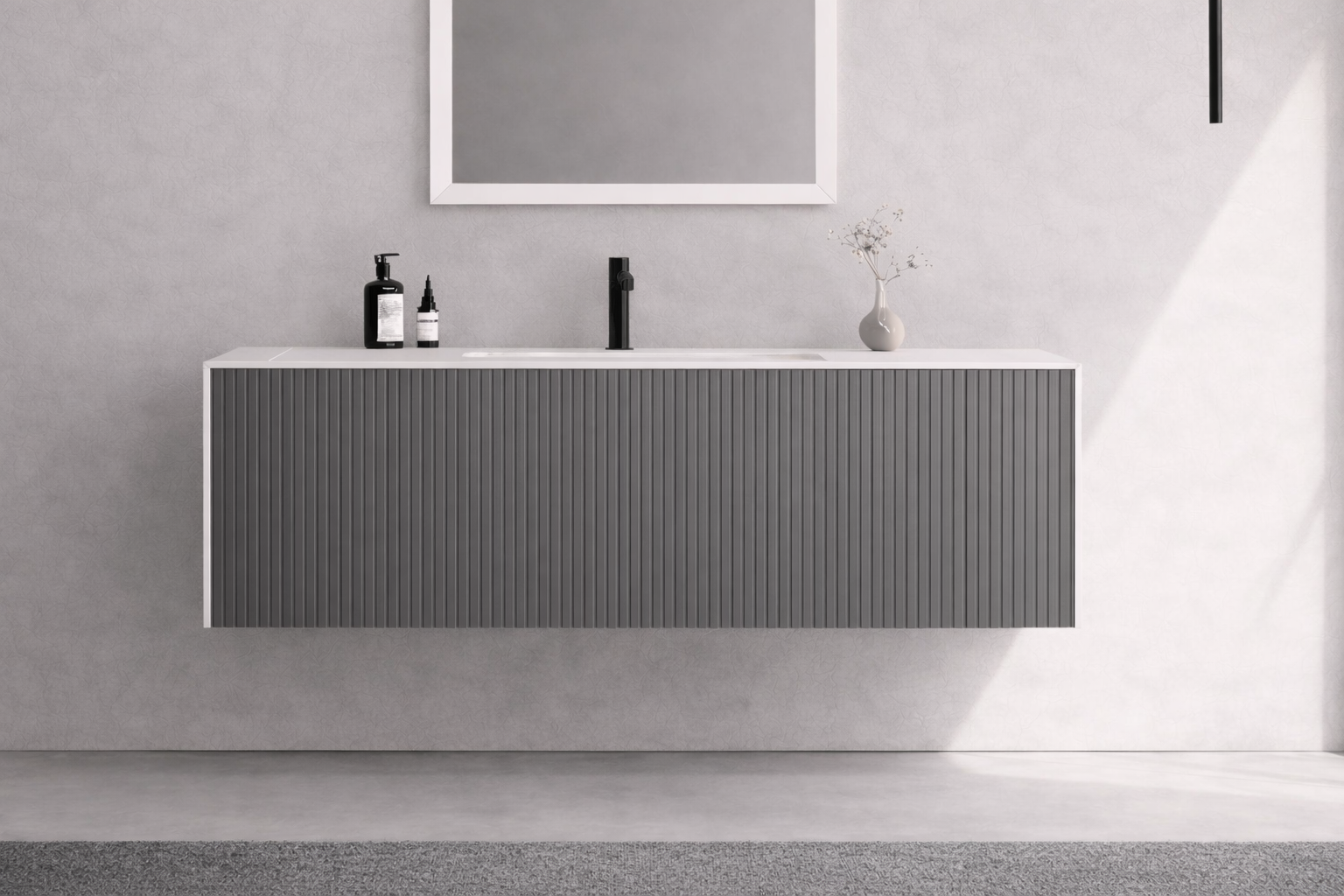 Orka Cube 120 cm Gri Banyo Dolabı Alt Modül ve LavaboORKA3000380Lavabo Dolabı