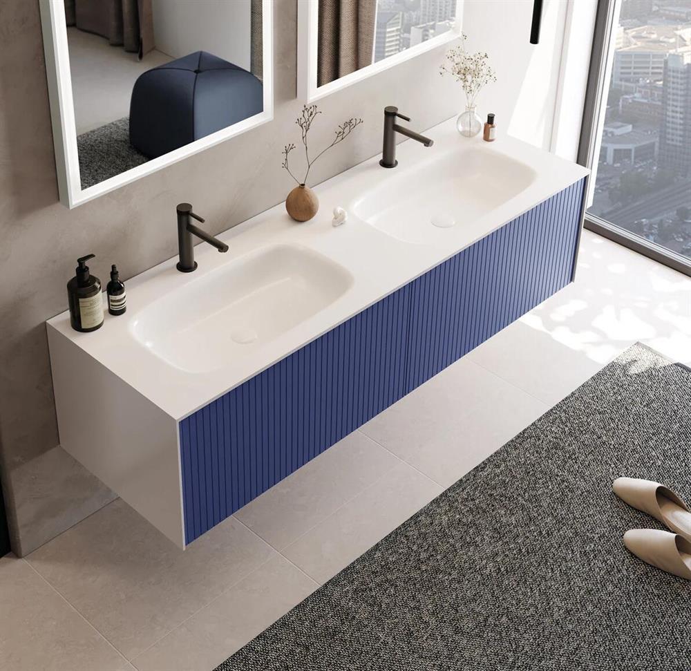 Orka Cube 160 cm Lacivert Banyo Dolabı Alt Modül ve LavaboORKA3000384Lavabo Dolabı