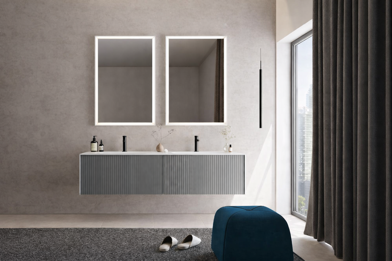 Orka Cube 160 cm Mat Gri Banyo Dolabı TakımıORKA5000176Banyo Dolabı Takımı