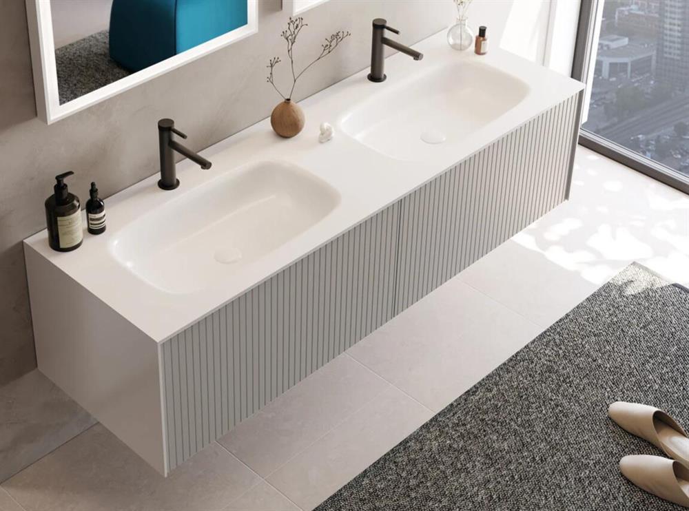 Orka Cube 160 cm Vizon Banyo Dolabı Alt Modül ve LavaboORKA3000388Lavabo Dolabı