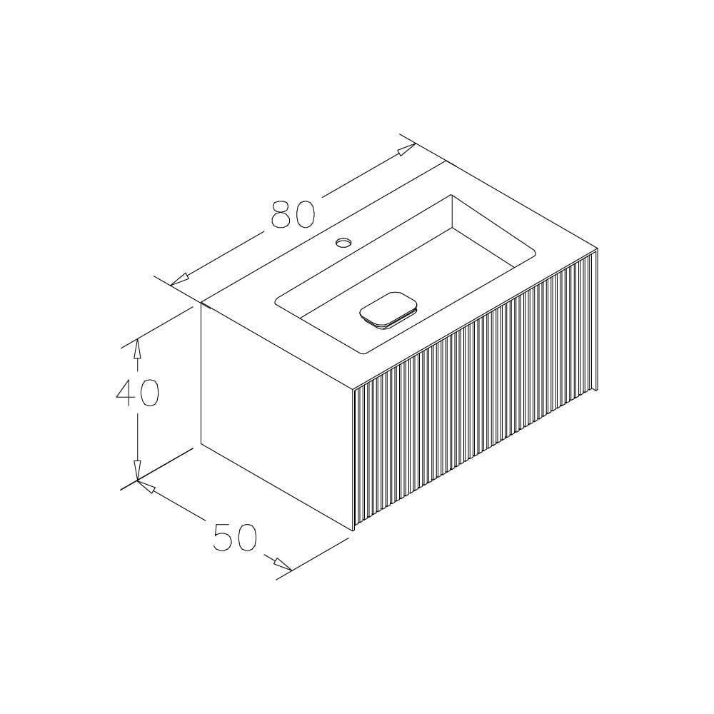 Orka Cube 80 cm Antrasit Banyo Dolabı Alt Modül ve LavaboORKA3000371Lavabo Dolabı