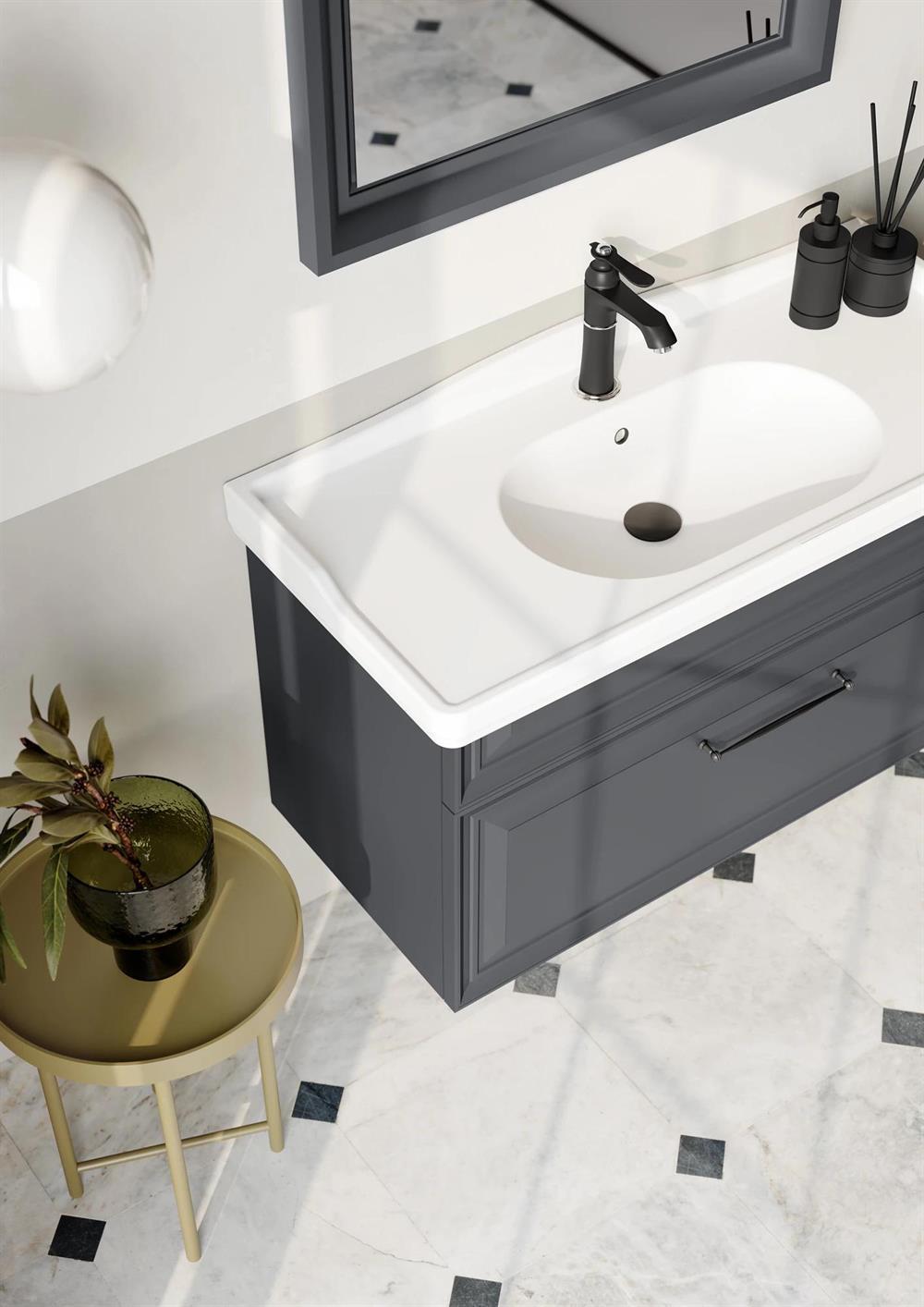 Orka Design 105 cm Antrasit Banyo Dolabı Alt Modül ve LavaboORKA5001279Lavabo Dolabı